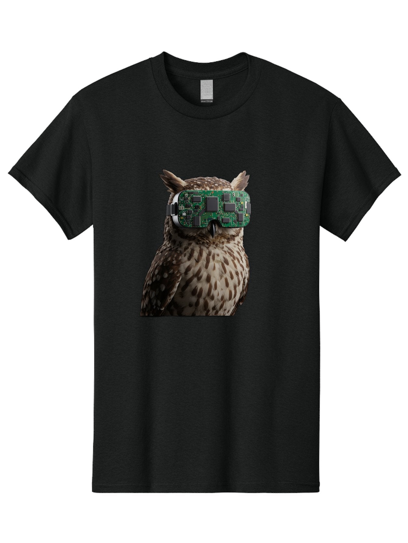 Owl-With-Circuit-Board-Vr-Goggles Men'S Graphic Tee, 100% Cotton, Comfortable Casual Summer Wear, Machine Washable, Vintage Camera, Old Camera, Antique Camera, Black Camera, Classic Photography, Photography Equipment, Nostalgic Device, Bal028 8