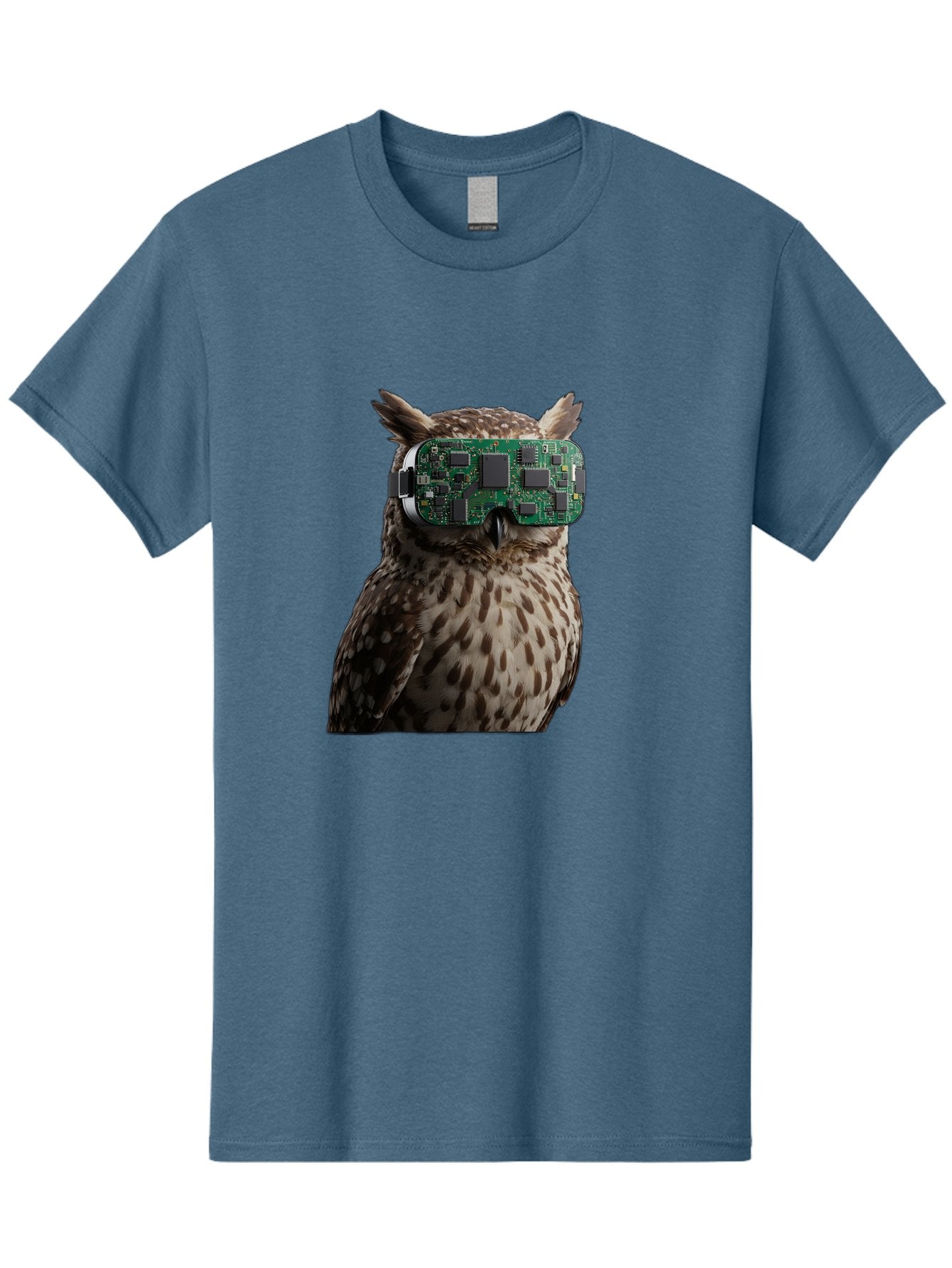 Owl-With-Circuit-Board-Vr-Goggles Men'S Graphic Tee, 100% Cotton, Comfortable Casual Summer Wear, Machine Washable, Vintage Camera, Old Camera, Antique Camera, Black Camera, Classic Photography, Photography Equipment, Nostalgic Device, Bal028 9
