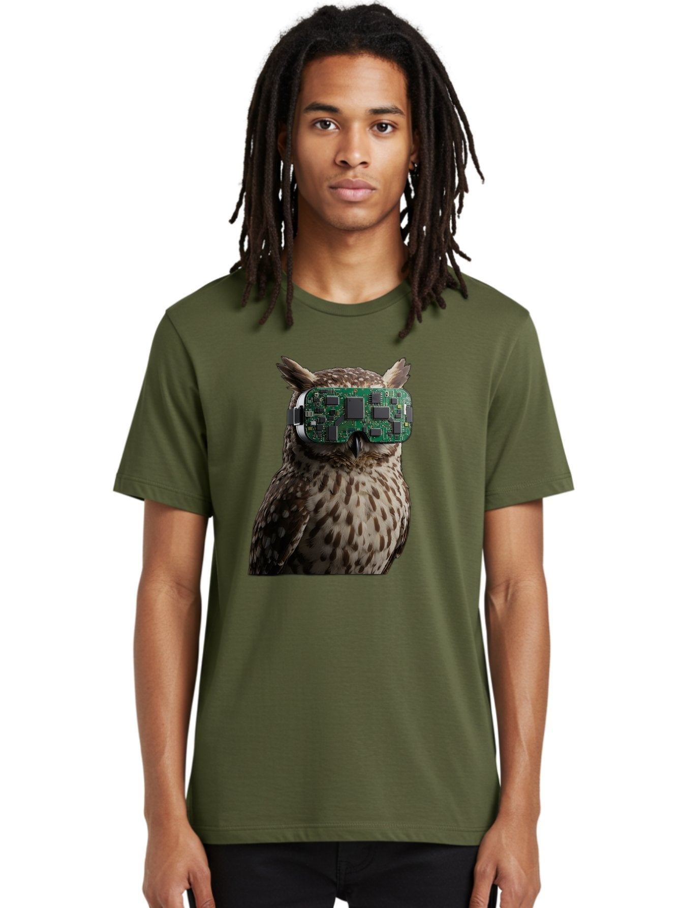Owl-With-Circuit-Board-Vr-Goggles Men'S Graphic Tee, 100% Cotton, Comfortable Casual Summer Wear, Machine Washable, Vintage Camera, Old Camera, Antique Camera, Black Camera, Classic Photography, Photography Equipment, Nostalgic Device, Bal028 18