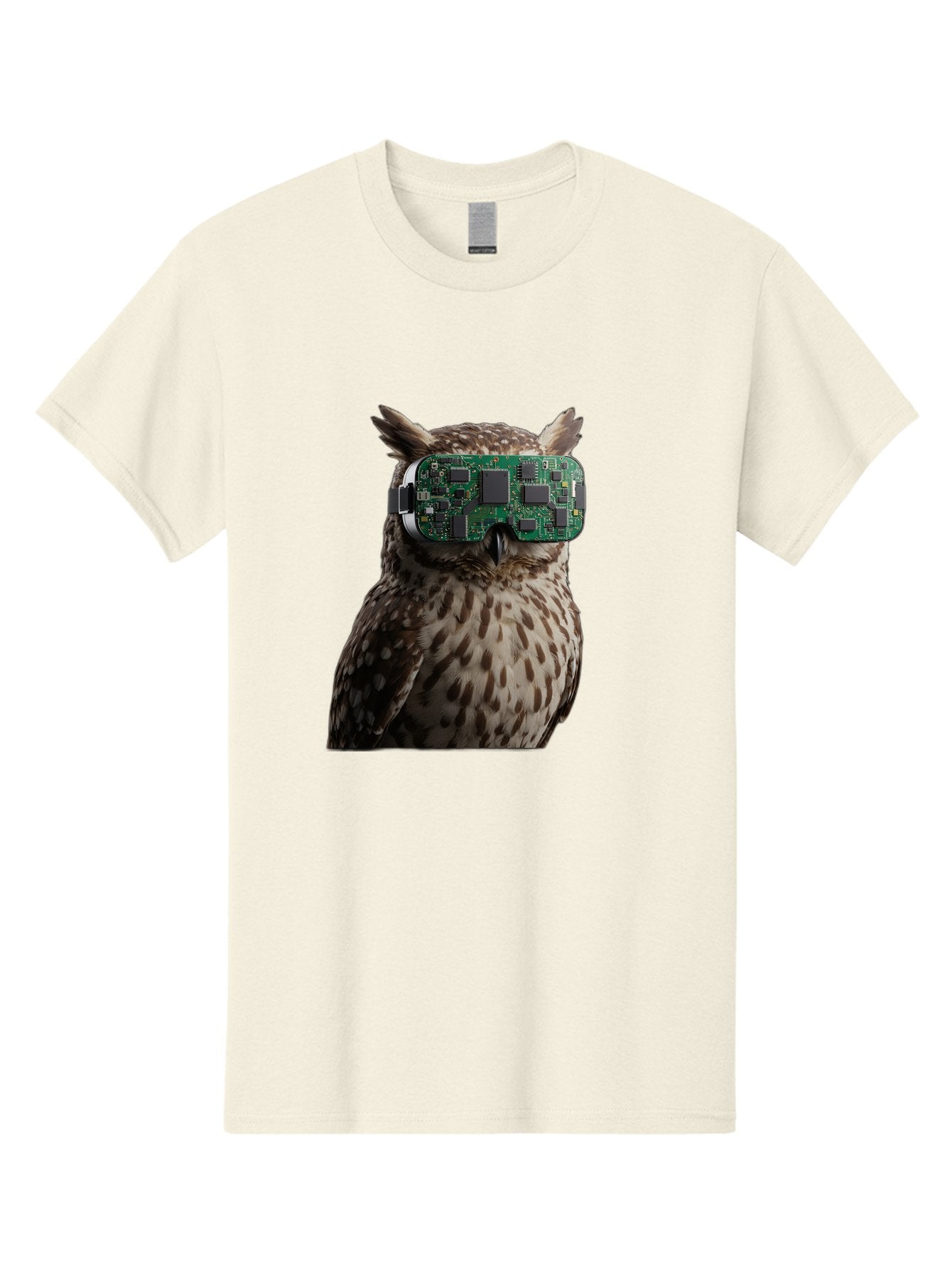 Owl-With-Circuit-Board-Vr-Goggles Men'S Graphic Tee, 100% Cotton, Comfortable Casual Summer Wear, Machine Washable, Vintage Camera, Old Camera, Antique Camera, Black Camera, Classic Photography, Photography Equipment, Nostalgic Device, Bal028 5
