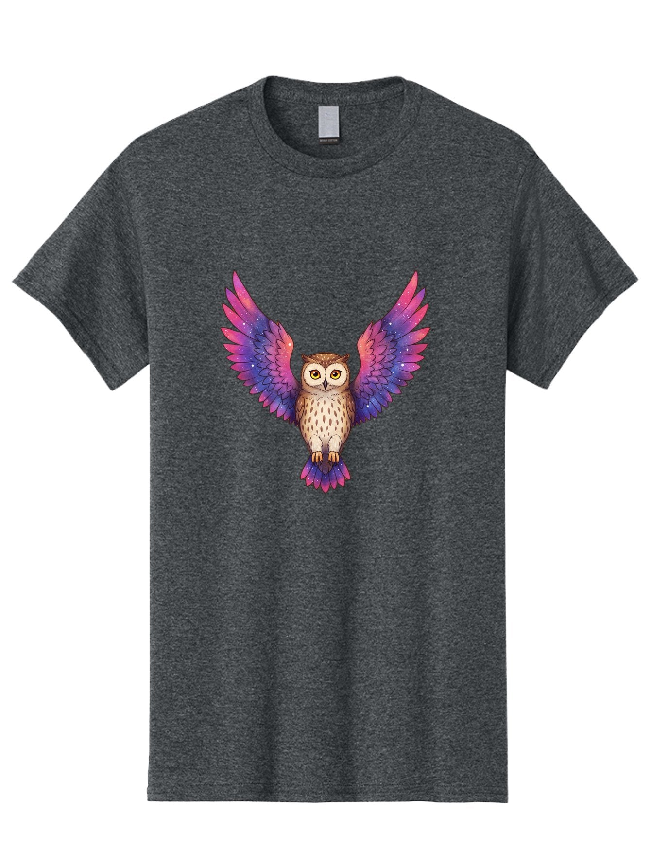 Owl-With-Galaxy-Wings-1 Men'S Graphic Tee, 100% Cotton, Comfortable Casual Summer Wear, Machine Washable, Vintage Camera, Old Camera, Antique Camera, Black Camera, Classic Photography, Photography Equipment, Nostalgic Device, Film Camera, Bal030