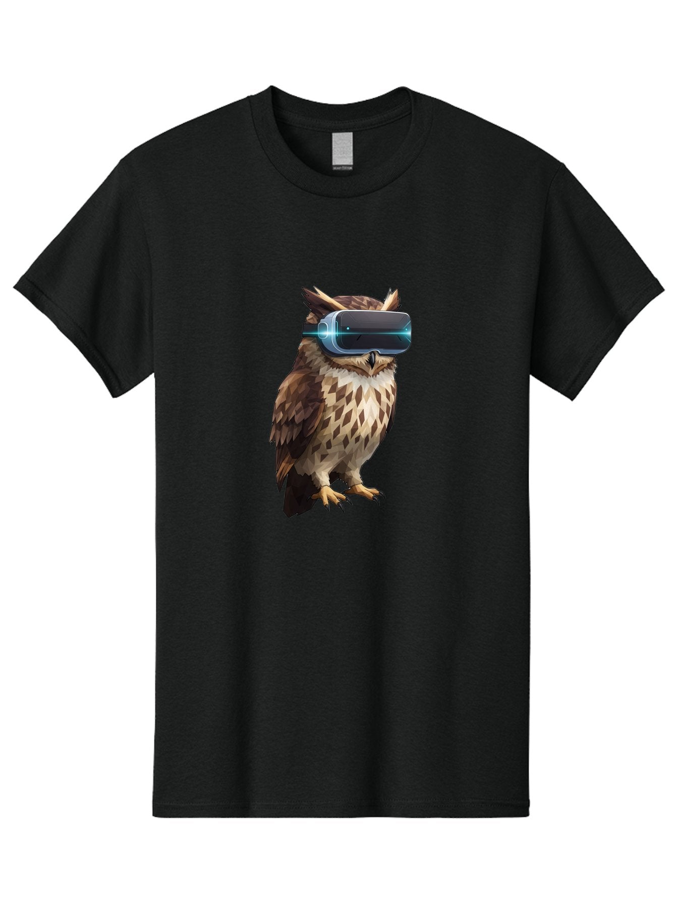 Owl-With-Vr-Headset-1 Men'S Graphic Tee, 100% Cotton, Comfortable Casual Summer Wear, Machine Washable, Vintage Camera, Old Camera, Antique Camera, Black Camera, Classic Photography, Photography Equipment, Nostalgic Device, Film Camera, Bal032 11