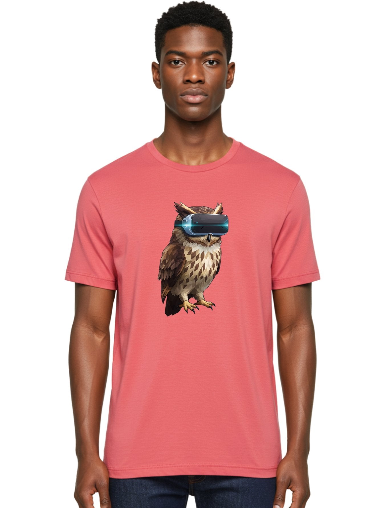 Owl-With-Vr-Headset-1 Men'S Graphic Tee, 100% Cotton, Comfortable Casual Summer Wear, Machine Washable, Vintage Camera, Old Camera, Antique Camera, Black Camera, Classic Photography, Photography Equipment, Nostalgic Device, Film Camera, Bal032 21