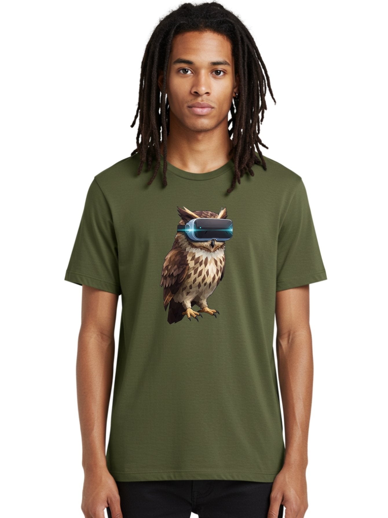 Owl-With-Vr-Headset-1 Men'S Graphic Tee, 100% Cotton, Comfortable Casual Summer Wear, Machine Washable, Vintage Camera, Old Camera, Antique Camera, Black Camera, Classic Photography, Photography Equipment, Nostalgic Device, Film Camera, Bal032 19
