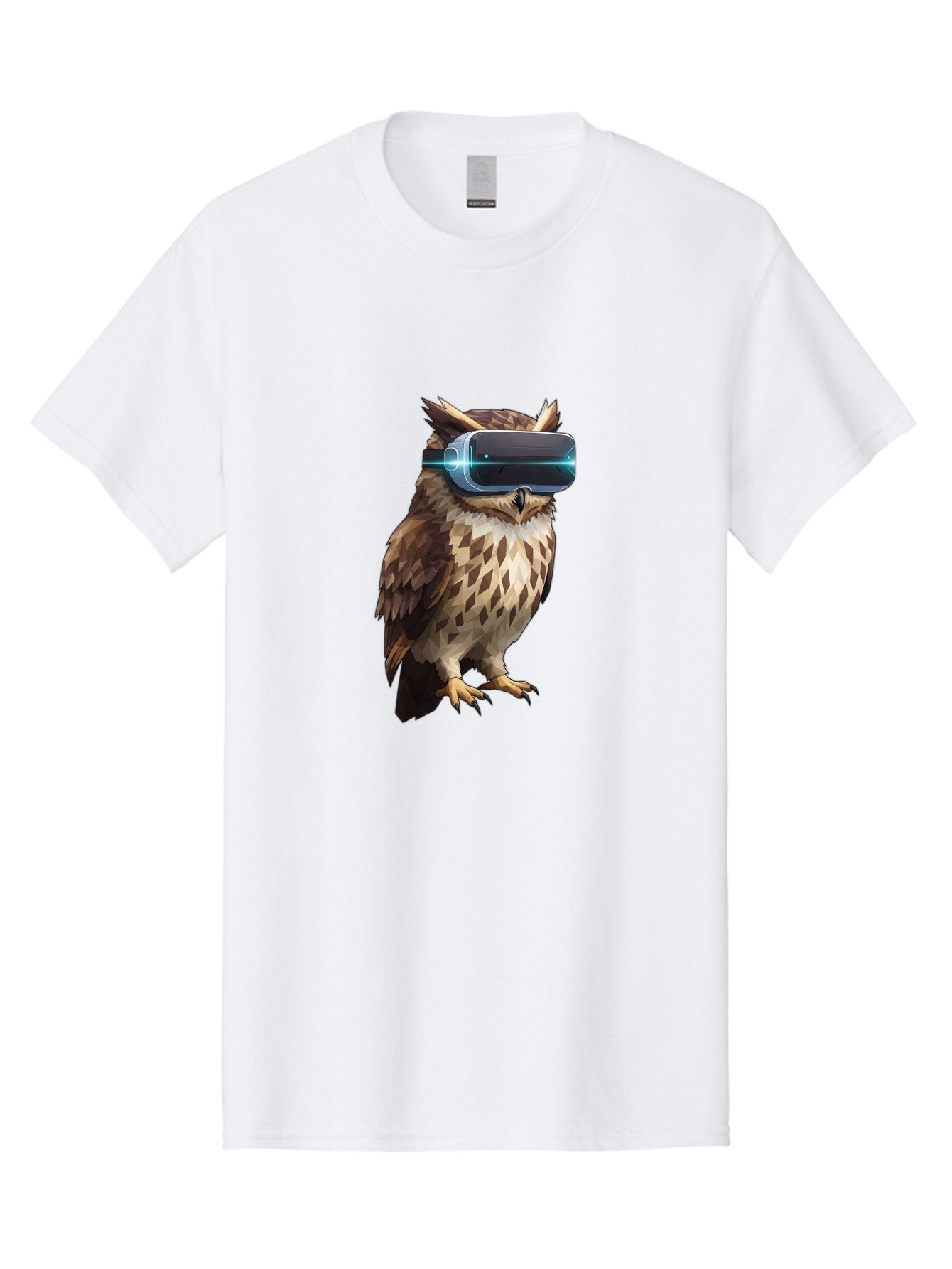 Owl-With-Vr-Headset-1 Men'S Graphic Tee, 100% Cotton, Comfortable Casual Summer Wear, Machine Washable, Vintage Camera, Old Camera, Antique Camera, Black Camera, Classic Photography, Photography Equipment, Nostalgic Device, Film Camera, Bal032 9