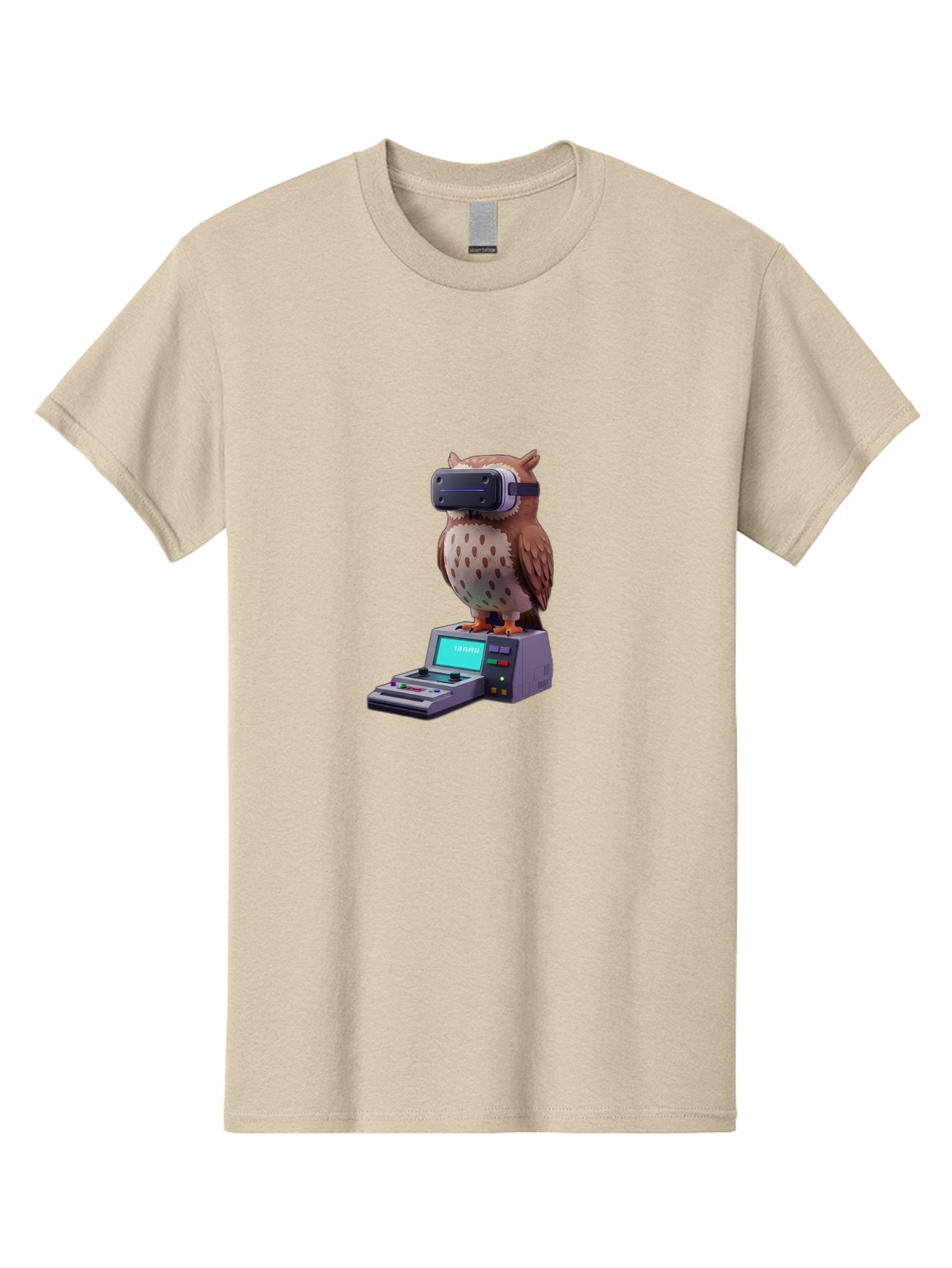 Owl-With-Vr-Headset-2 Men'S Graphic Tee, 100% Cotton, Comfortable Casual Summer Wear, Machine Washable, Vintage Camera, Old Camera, Antique Camera, Black Camera, Classic Photography, Photography Equipment, Nostalgic Device, Film Camera, Bal033 6