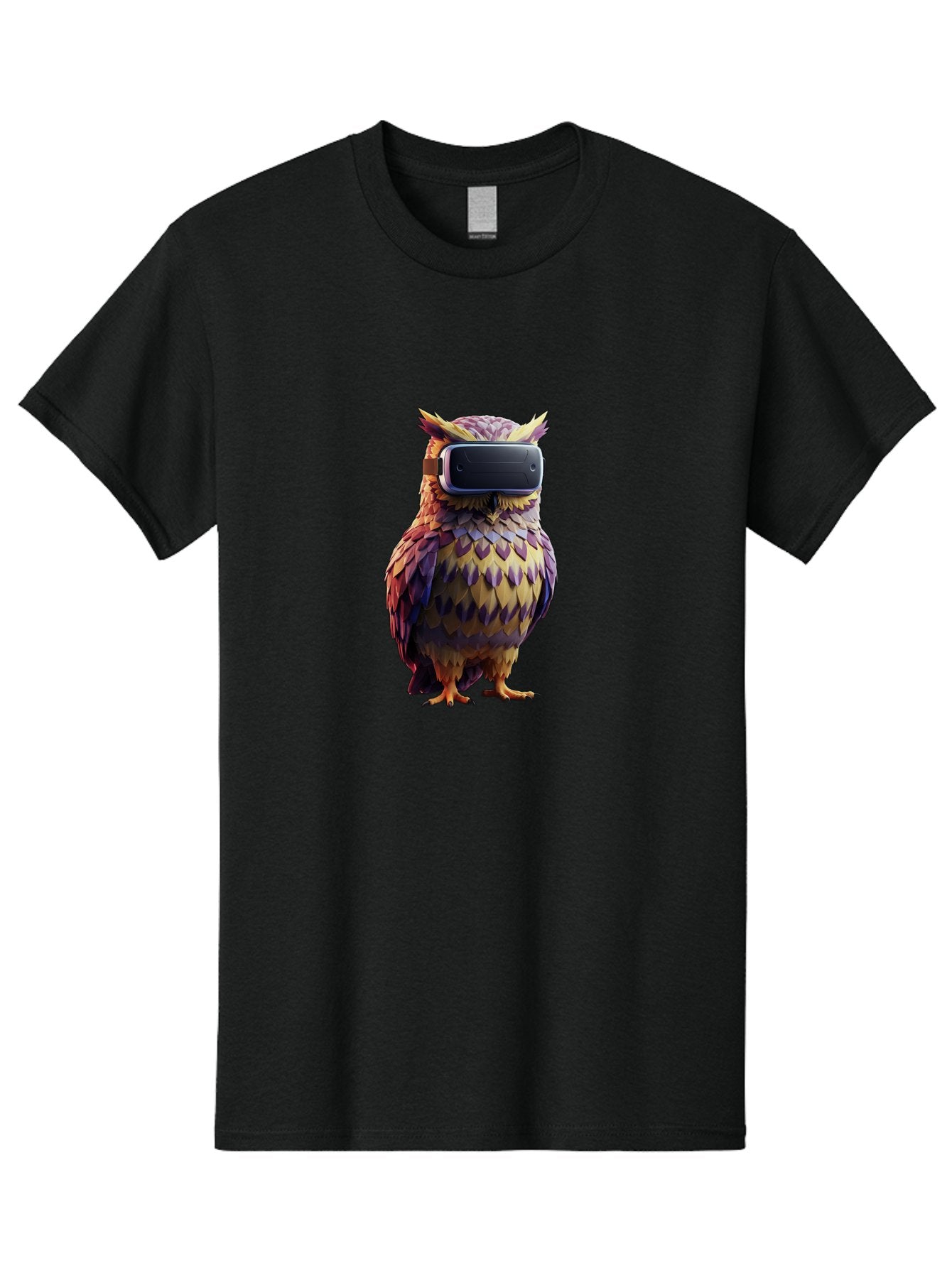 Owl-With-Vr-Headset-3 Men'S Graphic Tee, 100% Cotton, Comfortable Casual Summer Wear, Machine Washable, Vintage Camera, Old Camera, Antique Camera, Black Camera, Classic Photography, Photography Equipment, Nostalgic Device, Film Camera, Bal034 5