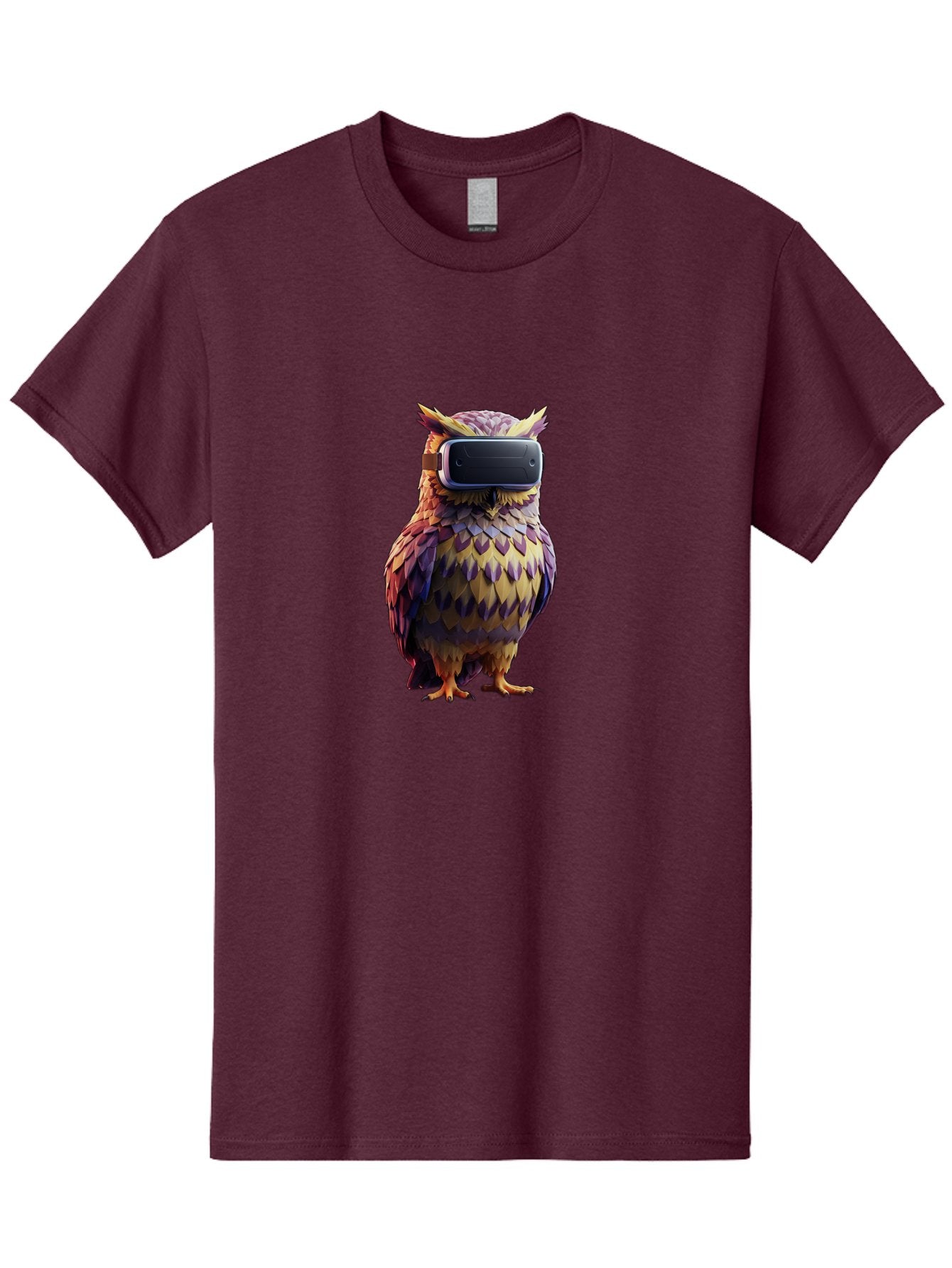 Owl-With-Vr-Headset-3 Men'S Graphic Tee, 100% Cotton, Comfortable Casual Summer Wear, Machine Washable, Vintage Camera, Old Camera, Antique Camera, Black Camera, Classic Photography, Photography Equipment, Nostalgic Device, Film Camera, Bal034 3
