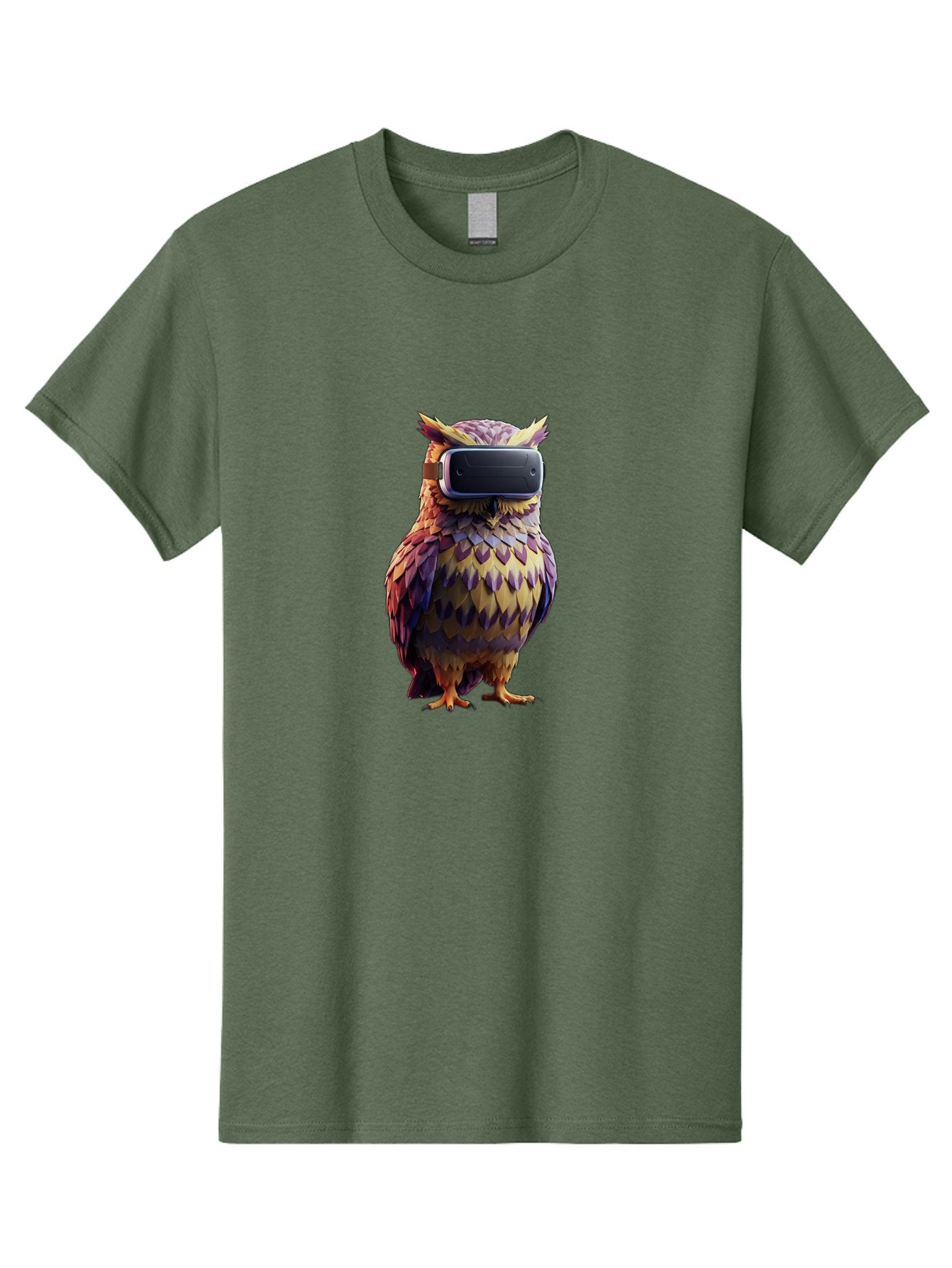 Owl-With-Vr-Headset-3 Men'S Graphic Tee, 100% Cotton, Comfortable Casual Summer Wear, Machine Washable, Vintage Camera, Old Camera, Antique Camera, Black Camera, Classic Photography, Photography Equipment, Nostalgic Device, Film Camera, Bal034