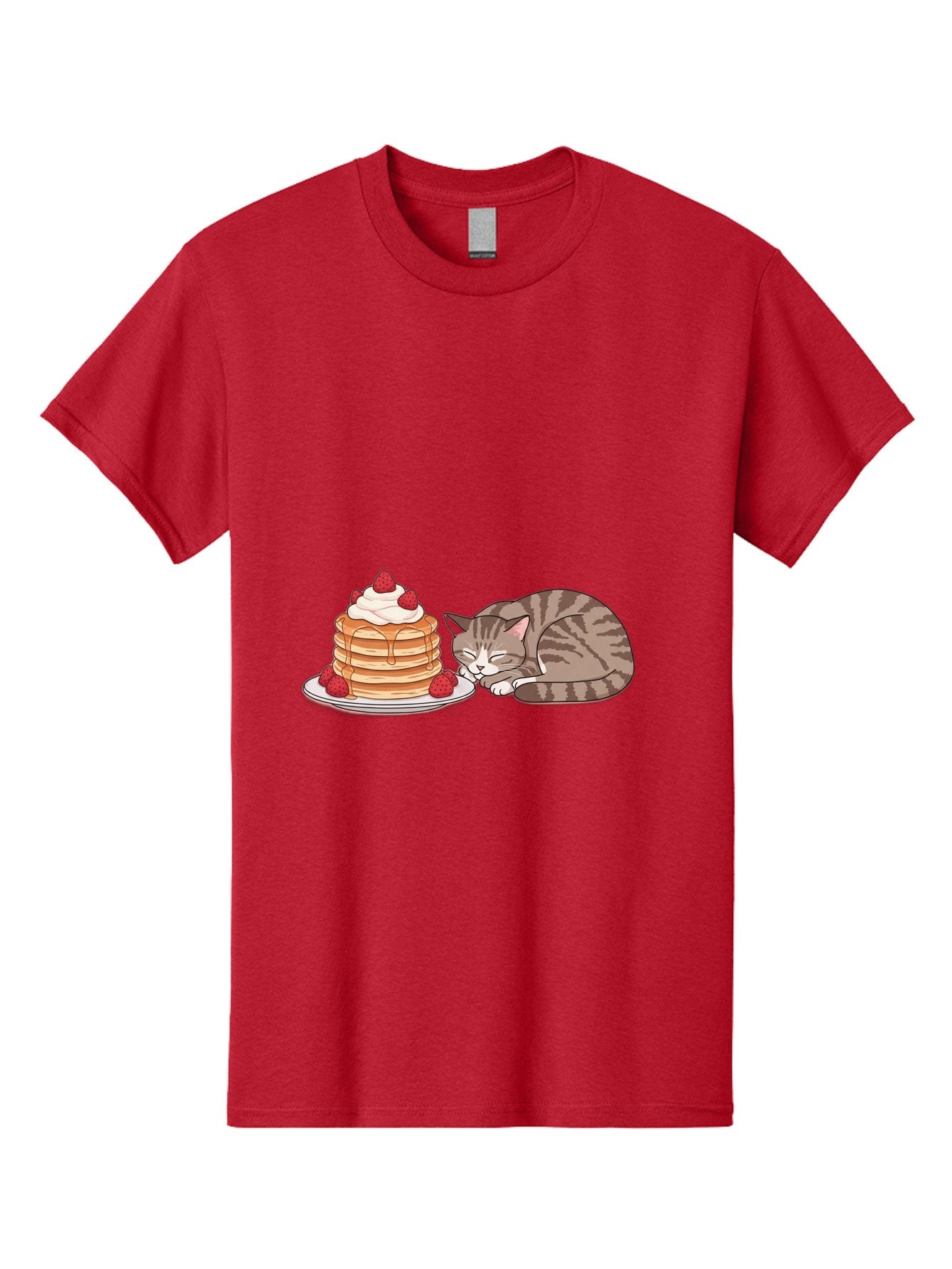 Pancakes-Cat Men'S Graphic Tee, 100% Cotton, Comfortable Casual Summer Wear, Machine Washable, Vintage Camera, Old Camera, Antique Camera, Black Camera, Classic Photography, Photography Equipment, Nostalgic Device, Film Camera, Camera Art Bal041