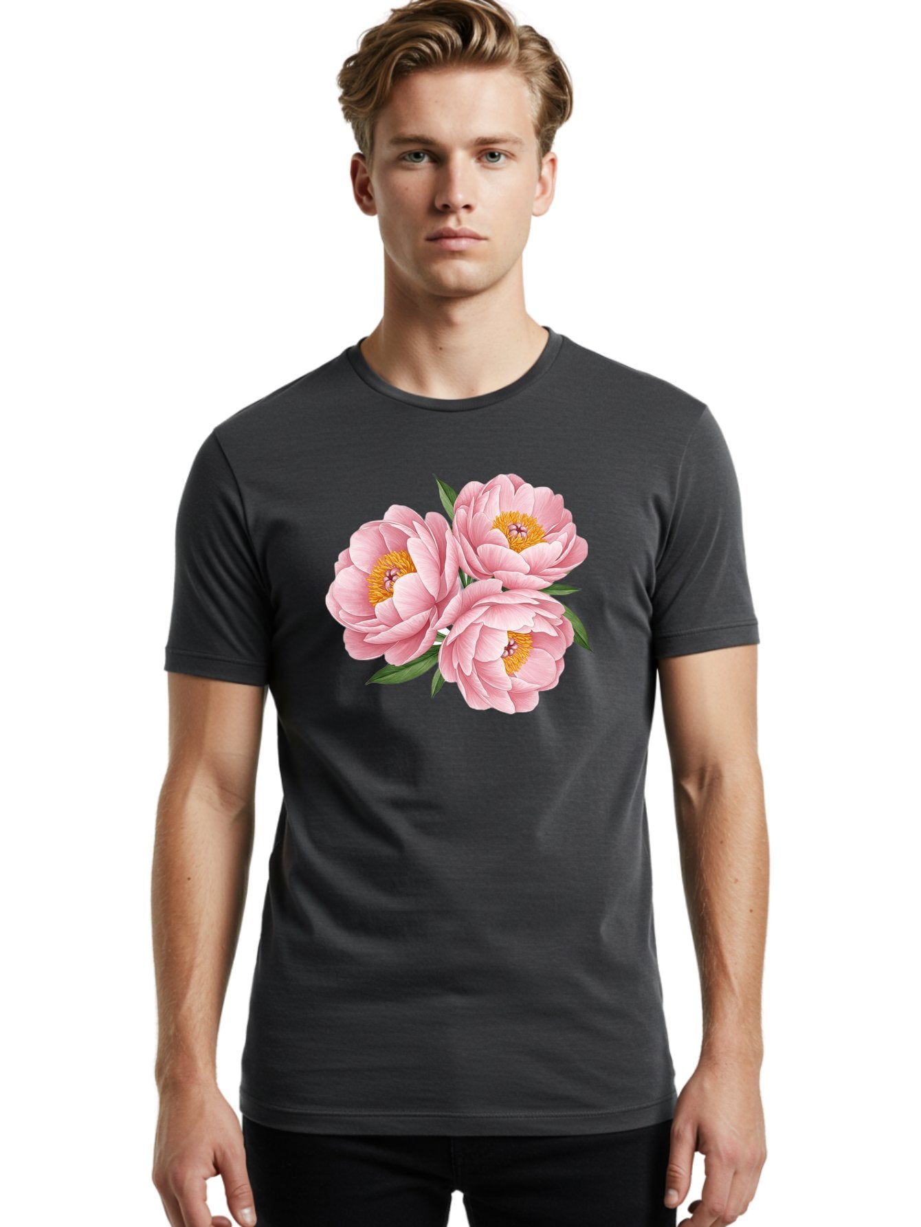 Peonies Men'S Graphic Tee, 100% Cotton, Comfortable Casual Summer Wear, Machine Washable, Vintage Camera, Old Camera, Antique Camera, Black Camera, Classic Photography, Photography Equipment, Nostalgic Device, Film Camera, Camera Art Bal071 24