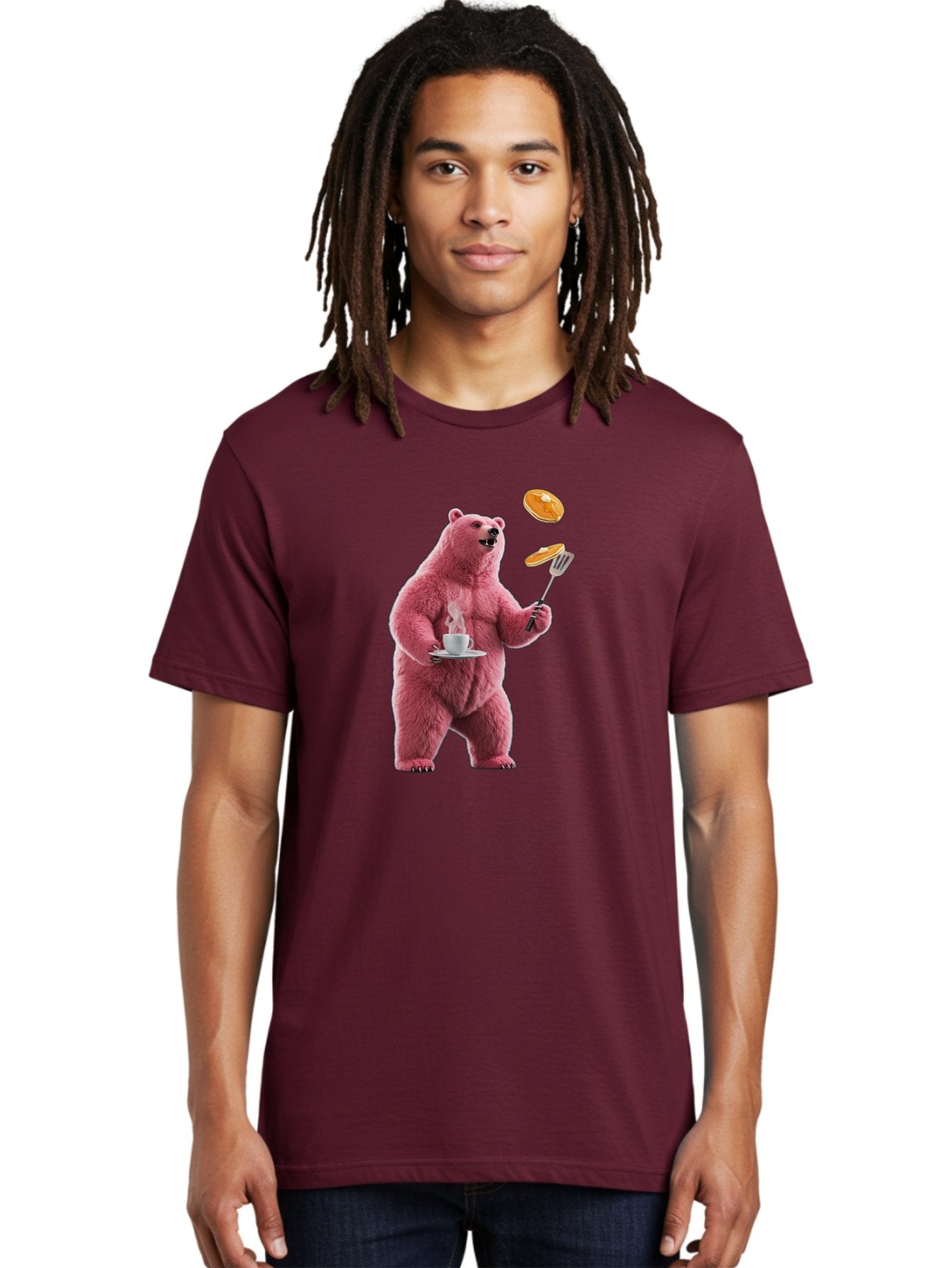 Pink-Bear-Cooking-Pancakes Men'S Graphic Tee, 100% Cotton, Comfortable Casual Summer Wear, Machine Washable, Vintage Camera, Old Camera, Antique Camera, Black Camera, Classic Photography, Photography Equipment, Nostalgic Device, Film Camera, Bal077 16