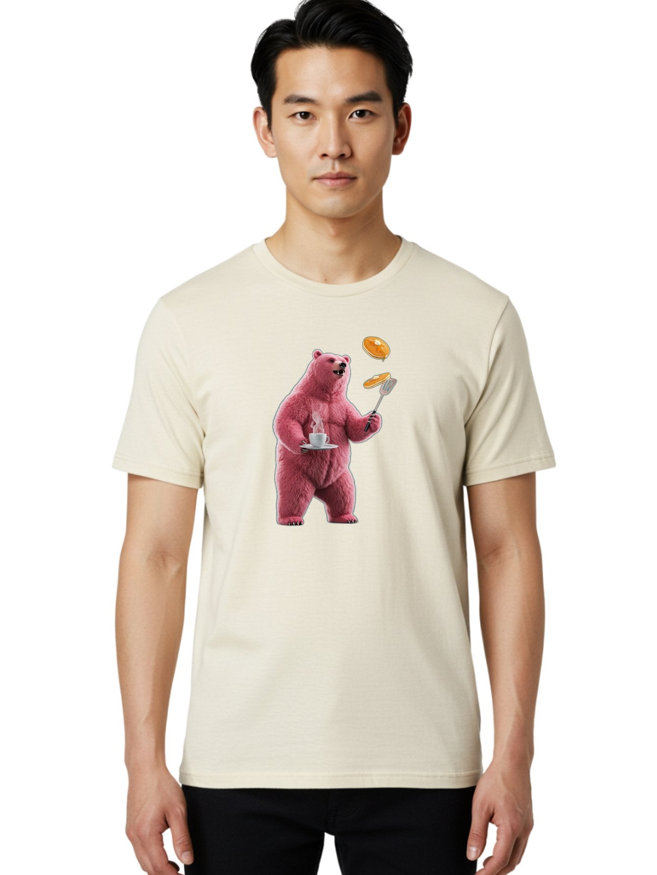 Pink-Bear-Cooking-Pancakes Men'S Graphic Tee, 100% Cotton, Comfortable Casual Summer Wear, Machine Washable, Vintage Camera, Old Camera, Antique Camera, Black Camera, Classic Photography, Photography Equipment, Nostalgic Device, Film Camera, Bal077 22