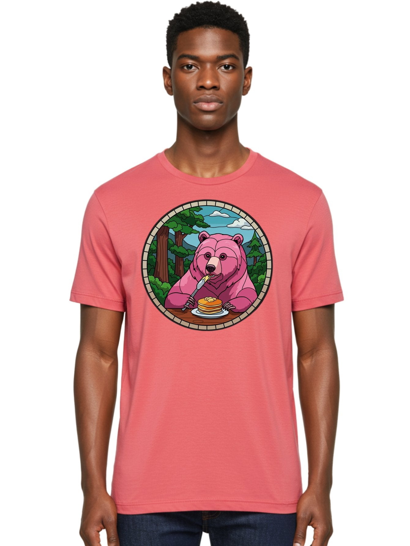 Pink-Bear-Eating-Pancakes Men'S Graphic Tee, 100% Cotton, Comfortable Casual Summer Wear, Machine Washable, Vintage Camera, Old Camera, Antique Camera, Black Camera, Classic Photography, Photography Equipment, Nostalgic Device, Film Camera, Bal078 19