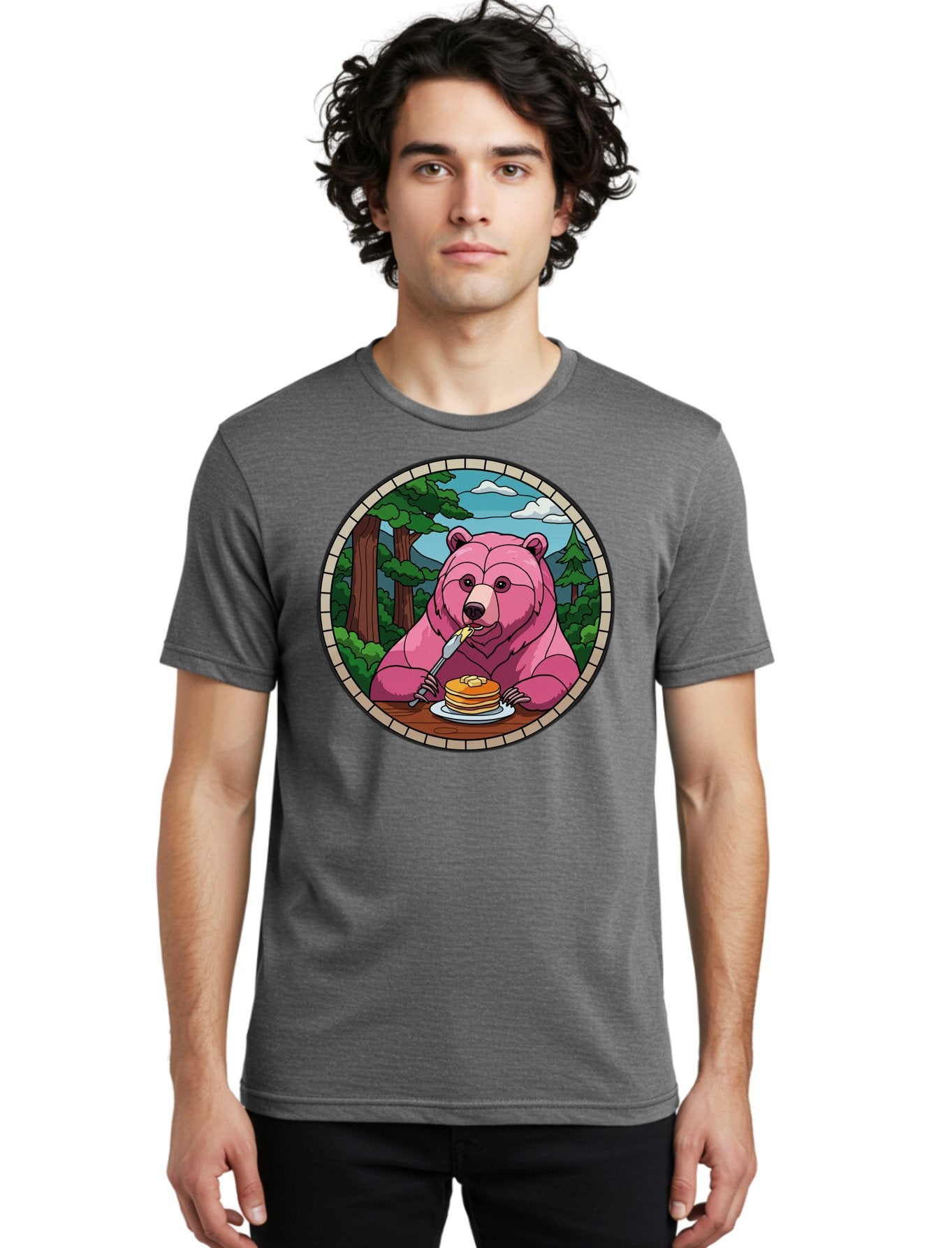 Pink-Bear-Eating-Pancakes Men'S Graphic Tee, 100% Cotton, Comfortable Casual Summer Wear, Machine Washable, Vintage Camera, Old Camera, Antique Camera, Black Camera, Classic Photography, Photography Equipment, Nostalgic Device, Film Camera, Bal078 25