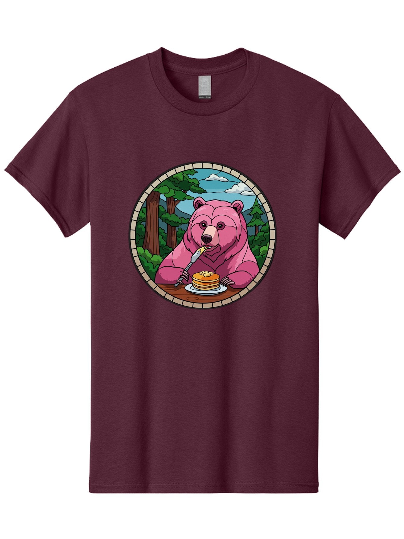 Pink-Bear-Eating-Pancakes Men'S Graphic Tee, 100% Cotton, Comfortable Casual Summer Wear, Machine Washable, Vintage Camera, Old Camera, Antique Camera, Black Camera, Classic Photography, Photography Equipment, Nostalgic Device, Film Camera, Bal078 3