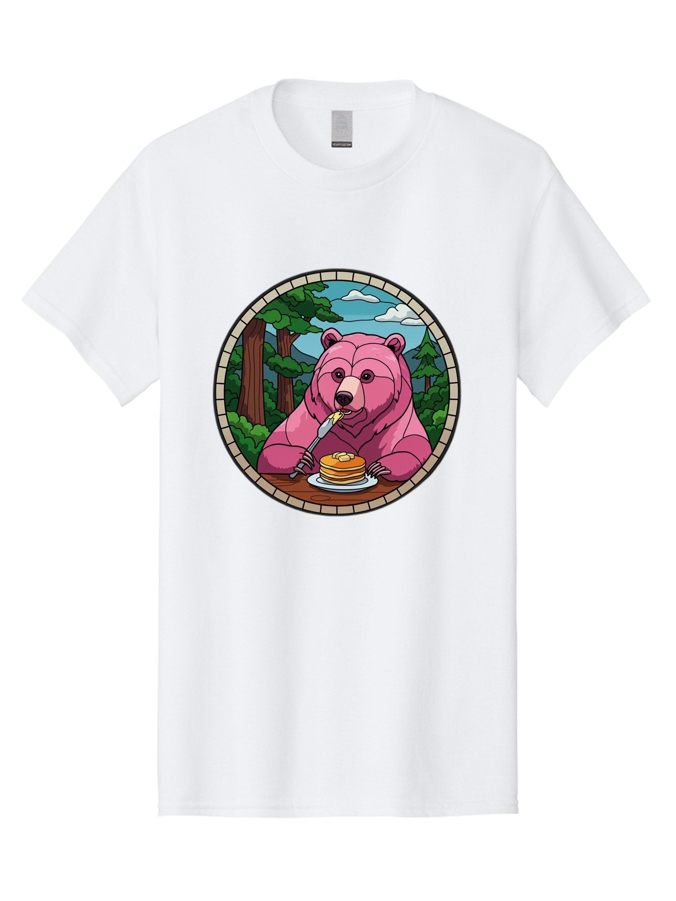 Pink-Bear-Eating-Pancakes Men'S Graphic Tee, 100% Cotton, Comfortable Casual Summer Wear, Machine Washable, Vintage Camera, Old Camera, Antique Camera, Black Camera, Classic Photography, Photography Equipment, Nostalgic Device, Film Camera, Bal078 4