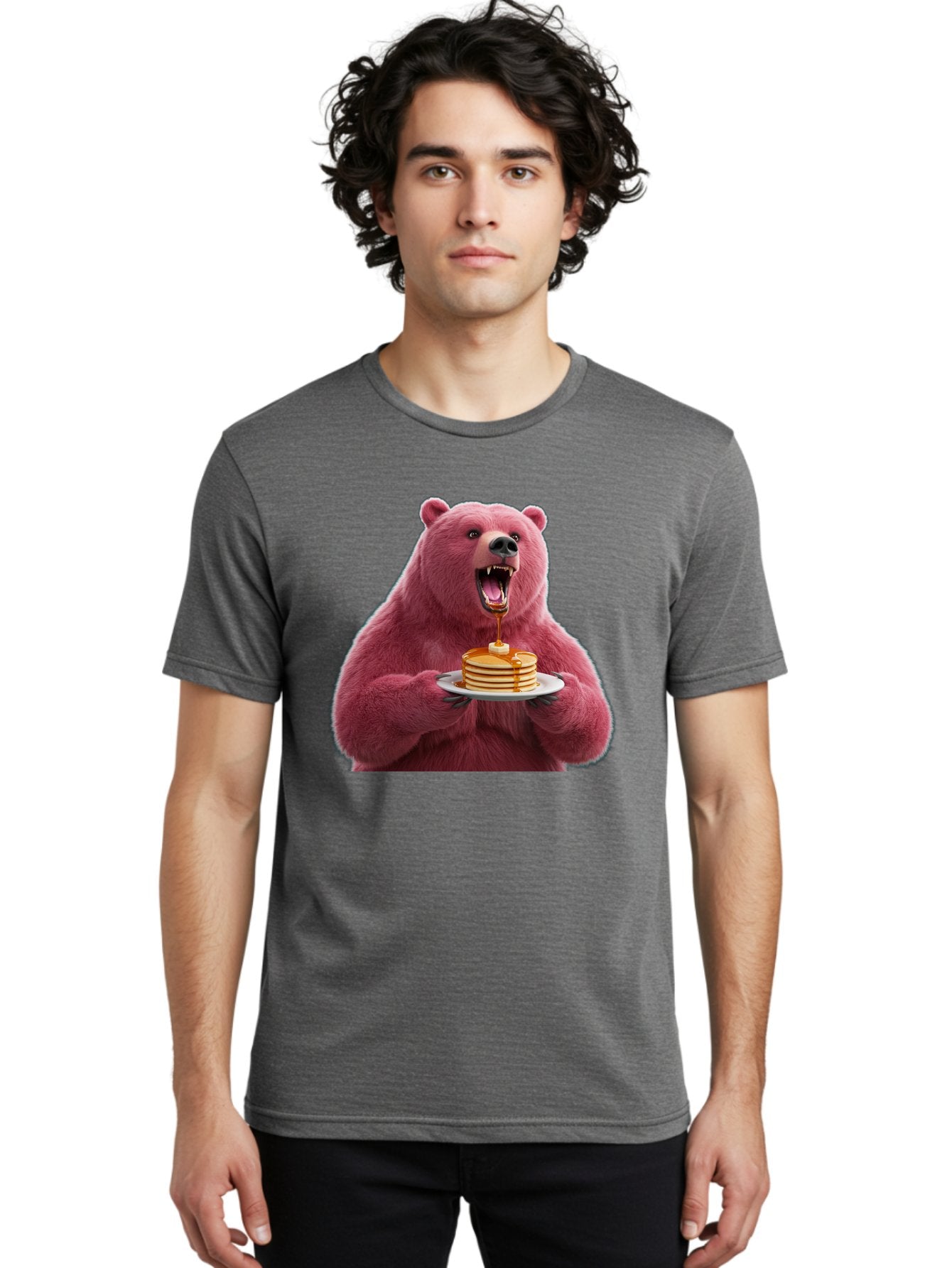 Pink-Bear-Pancakes-1 Men'S Graphic Tee, 100% Cotton, Comfortable Casual Summer Wear, Machine Washable, Vintage Camera, Old Camera, Antique Camera, Black Camera, Classic Photography, Photography Equipment, Nostalgic Device, Film Camera, Bal080 16