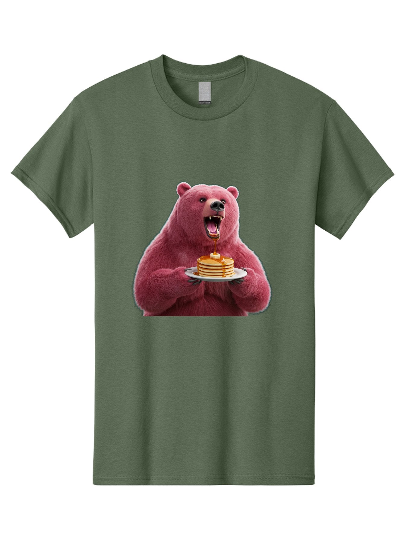 Pink-Bear-Pancakes-1 Men'S Graphic Tee, 100% Cotton, Comfortable Casual Summer Wear, Machine Washable, Vintage Camera, Old Camera, Antique Camera, Black Camera, Classic Photography, Photography Equipment, Nostalgic Device, Film Camera, Bal080