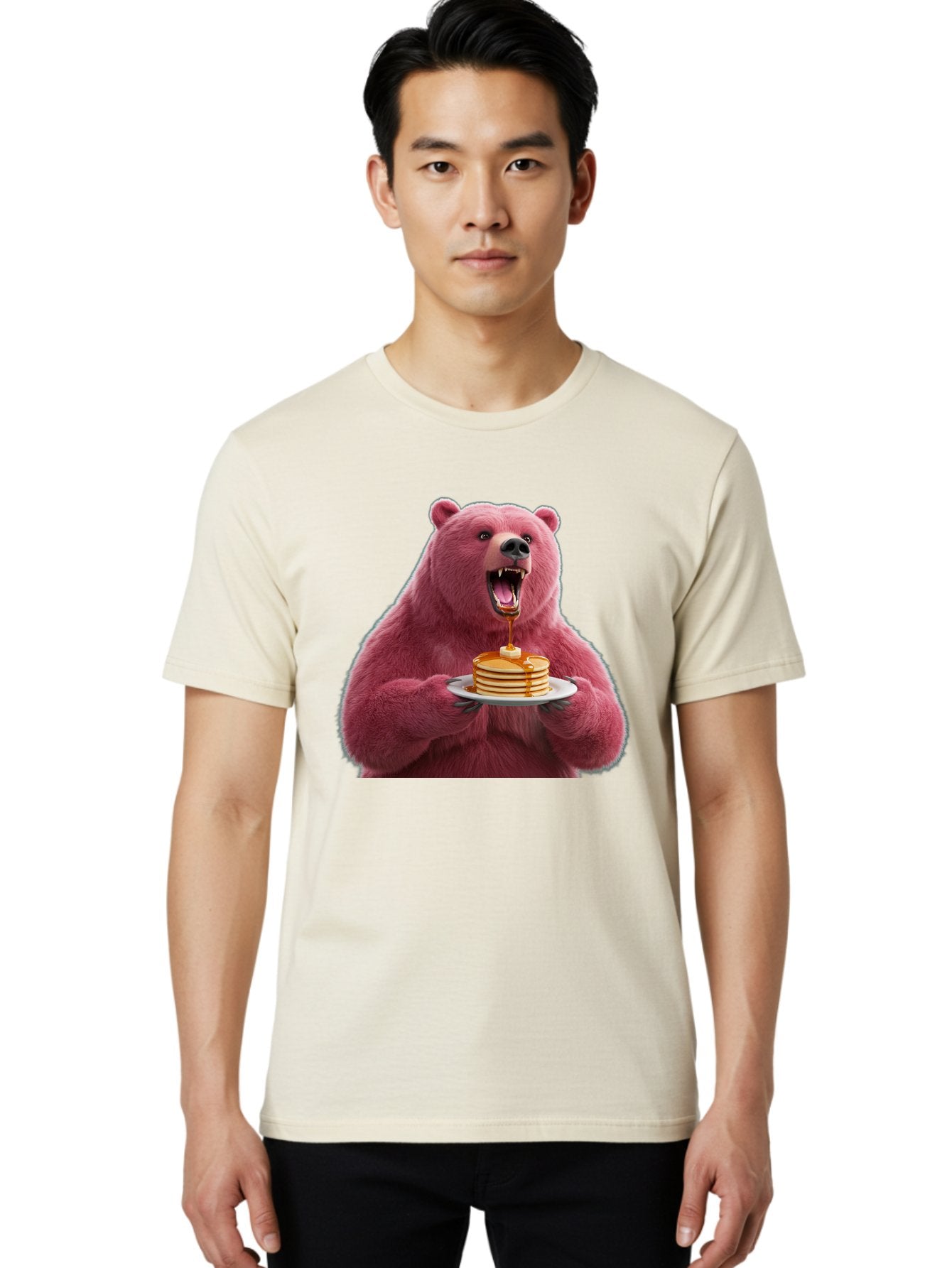 Pink-Bear-Pancakes-1 Men'S Graphic Tee, 100% Cotton, Comfortable Casual Summer Wear, Machine Washable, Vintage Camera, Old Camera, Antique Camera, Black Camera, Classic Photography, Photography Equipment, Nostalgic Device, Film Camera, Bal080 30