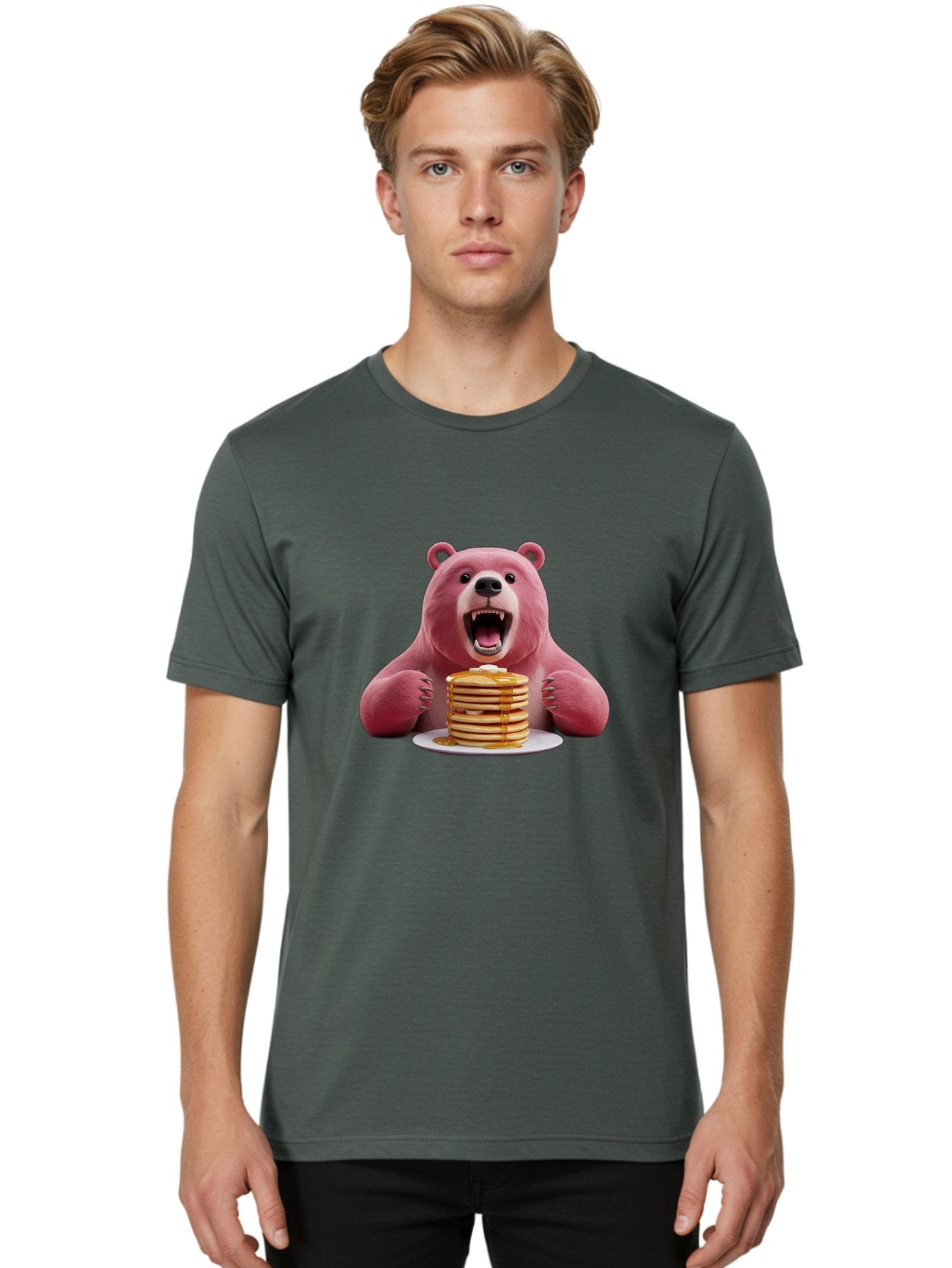 Pink-Bear-Pancakes Men'S Graphic Tee, 100% Cotton, Comfortable Casual Summer Wear, Machine Washable, Vintage Camera, Old Camera, Antique Camera, Black Camera, Classic Photography, Photography Equipment, Nostalgic Device, Film Camera, Bal081 23