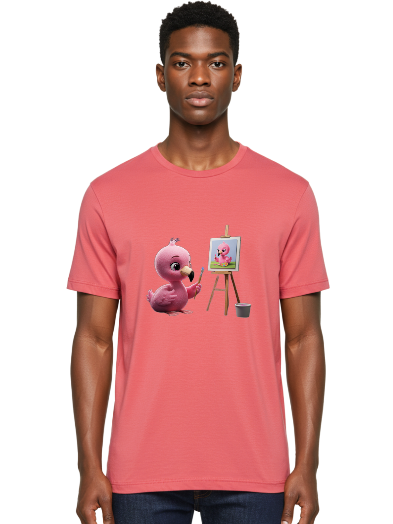 Pink-Bird-Painting Men'S Graphic Tee, 100% Cotton, Comfortable Casual Summer Wear, Machine Washable, Vintage Camera, Old Camera, Antique Camera, Black Camera, Classic Photography, Photography Equipment, Nostalgic Device, Film Camera, Bal083 28