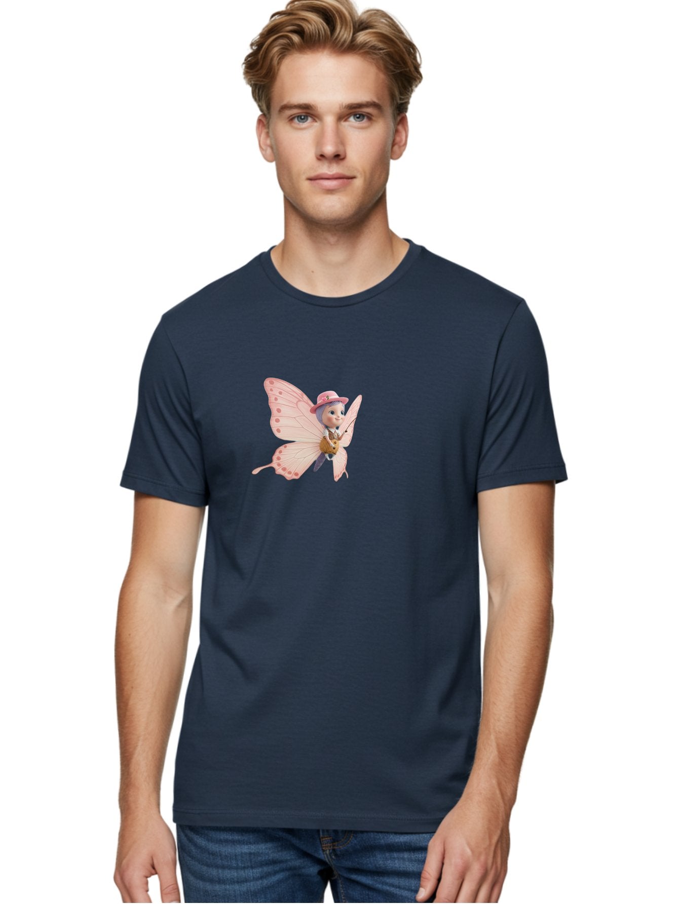 Pink-Butterfly-1 Men'S Graphic Tee, 100% Cotton, Comfortable Casual Summer Wear, Machine Washable, Vintage Camera, Old Camera, Antique Camera, Black Camera, Classic Photography, Photography Equipment, Nostalgic Device, Film Camera, Camera Art Bal086 29