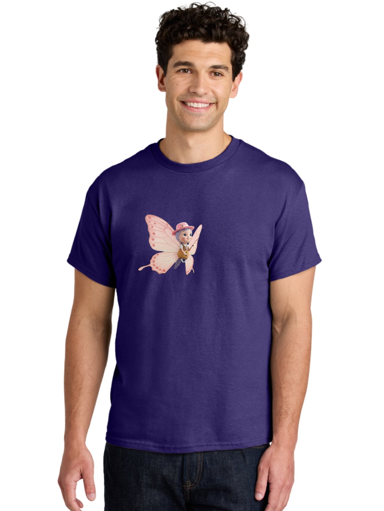 Pink-Butterfly-1 Men'S Graphic Tee, 100% Cotton, Comfortable Casual Summer Wear, Machine Washable, Vintage Camera, Old Camera, Antique Camera, Black Camera, Classic Photography, Photography Equipment, Nostalgic Device, Film Camera, Camera Art Bal086 16