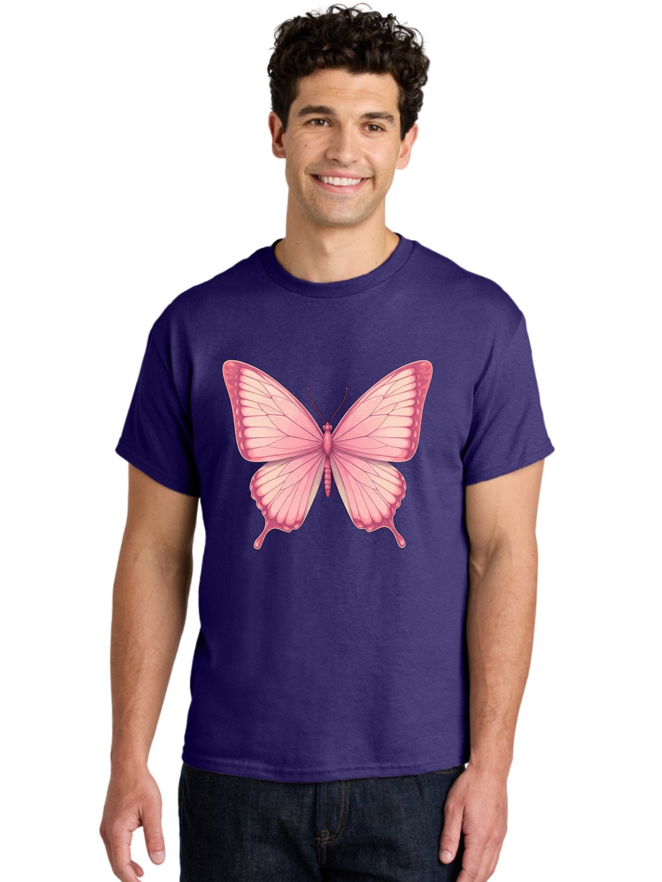 Pink-Butterfly-2 Men'S Graphic Tee, 100% Cotton, Comfortable Casual Summer Wear, Machine Washable, Vintage Camera, Old Camera, Antique Camera, Black Camera, Classic Photography, Photography Equipment, Nostalgic Device, Film Camera, Camera Art Bal087 29