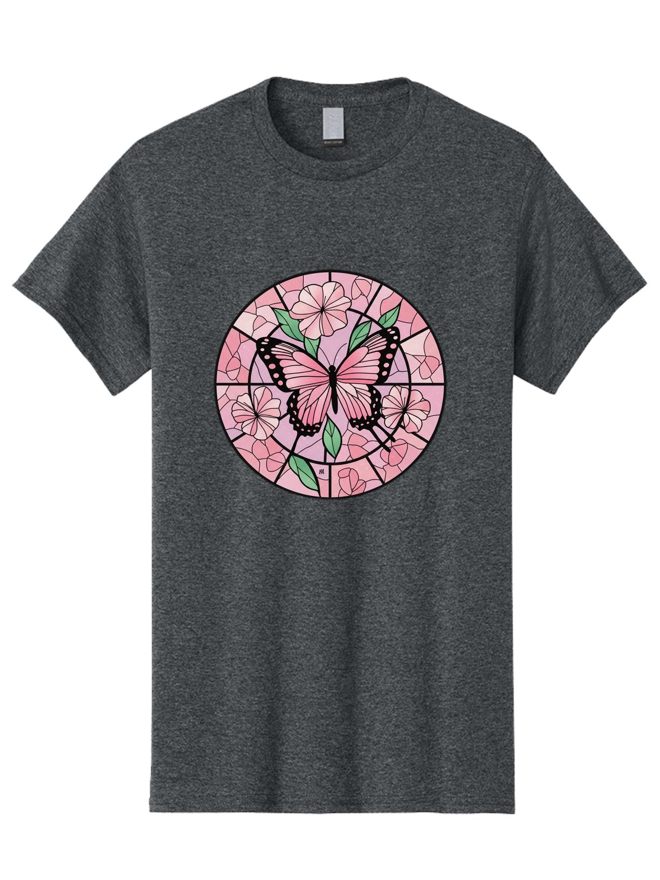 Pink-Butterfly-Stained-Glass Men'S Graphic Tee, 100% Cotton, Comfortable Casual Summer Wear, Machine Washable, Vintage Camera, Old Camera, Antique Camera, Black Camera, Classic Photography, Photography Equipment, Nostalgic Device, Film Camera, Bal088 3