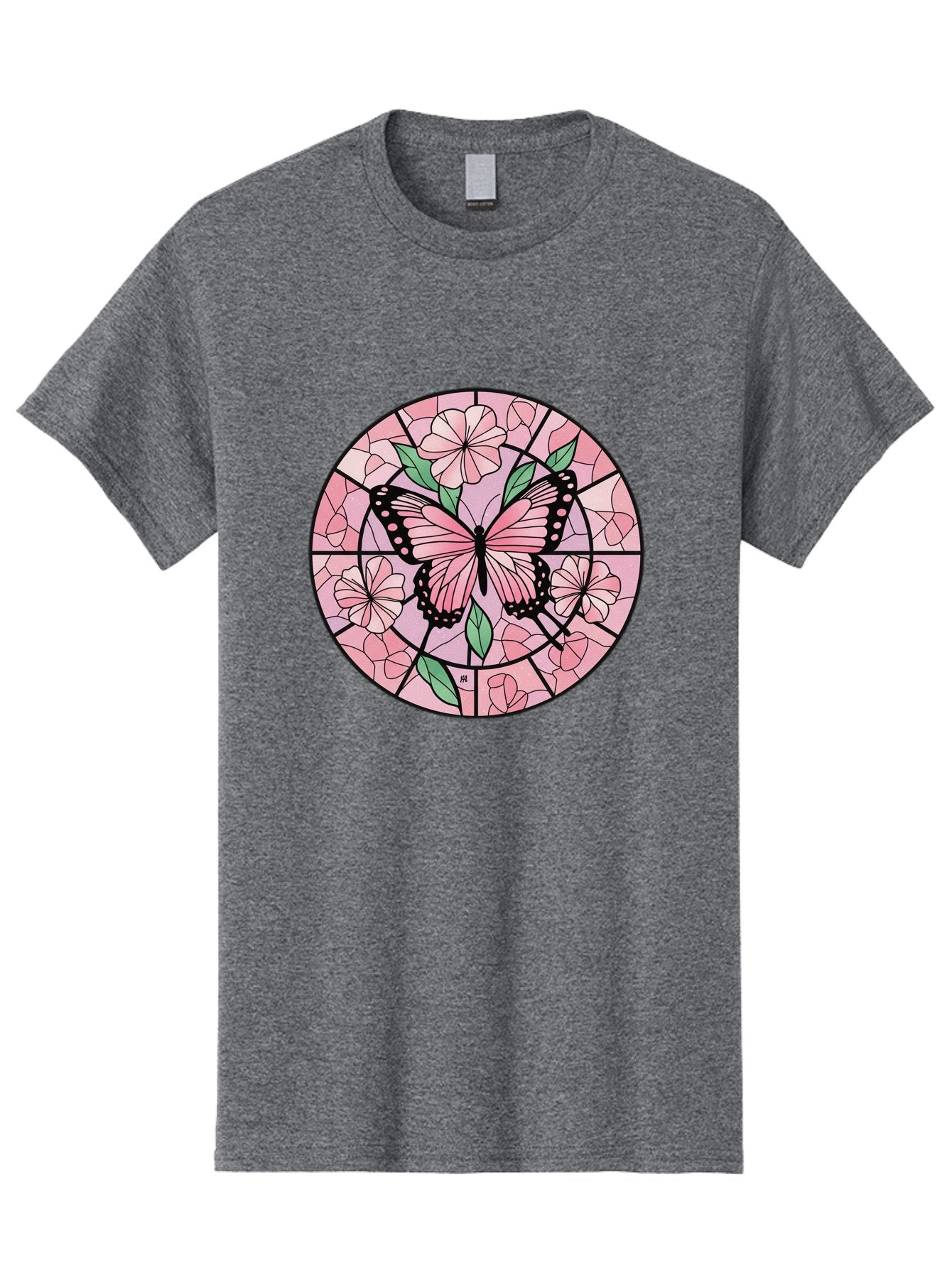 Pink-Butterfly-Stained-Glass Men'S Graphic Tee, 100% Cotton, Comfortable Casual Summer Wear, Machine Washable, Vintage Camera, Old Camera, Antique Camera, Black Camera, Classic Photography, Photography Equipment, Nostalgic Device, Film Camera, Bal088 7