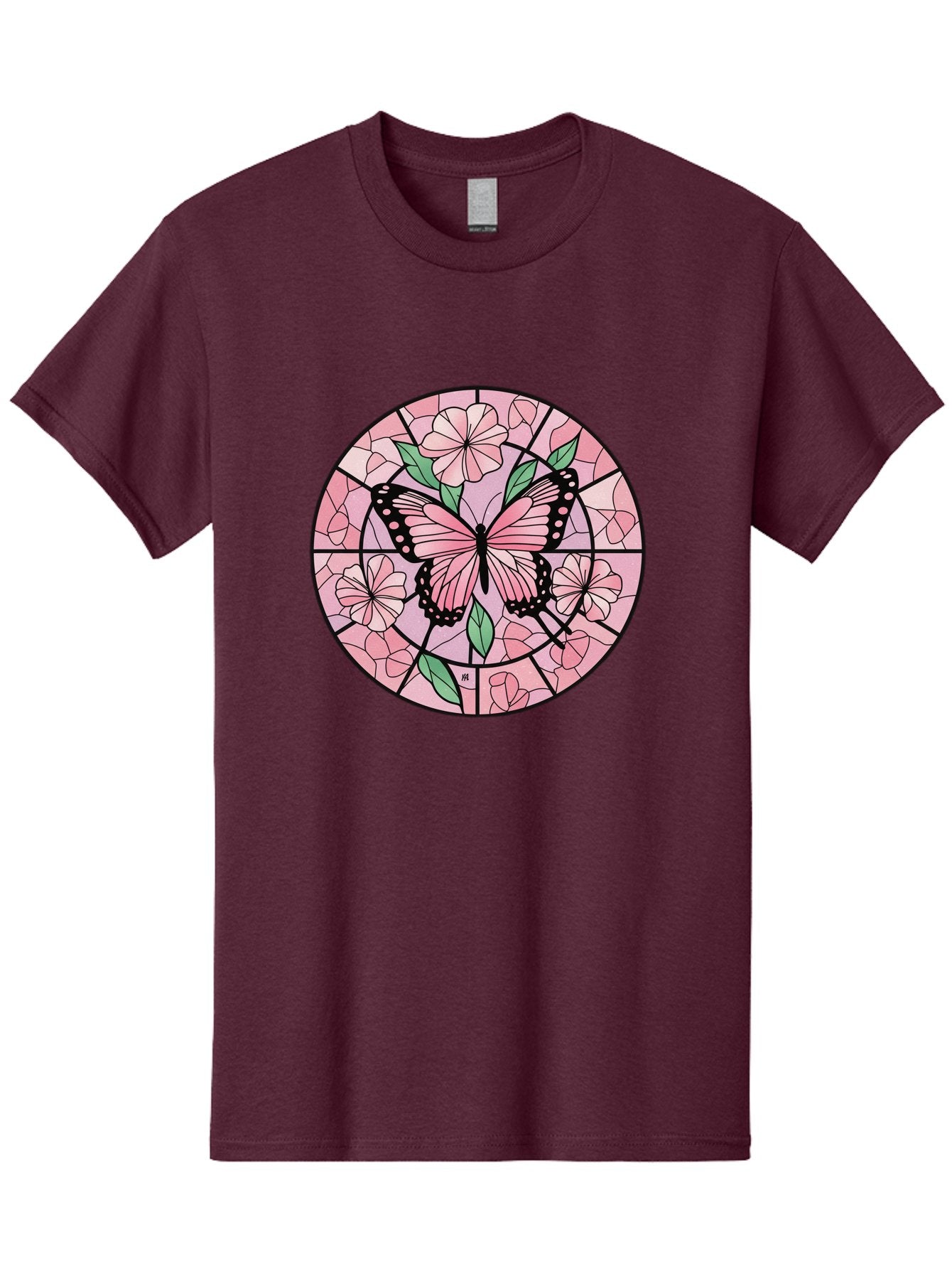 Pink-Butterfly-Stained-Glass Men'S Graphic Tee, 100% Cotton, Comfortable Casual Summer Wear, Machine Washable, Vintage Camera, Old Camera, Antique Camera, Black Camera, Classic Photography, Photography Equipment, Nostalgic Device, Film Camera, Bal088 10