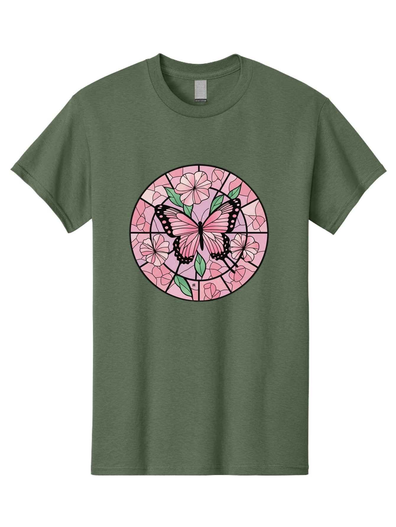Pink-Butterfly-Stained-Glass Men'S Graphic Tee, 100% Cotton, Comfortable Casual Summer Wear, Machine Washable, Vintage Camera, Old Camera, Antique Camera, Black Camera, Classic Photography, Photography Equipment, Nostalgic Device, Film Camera, Bal088 6