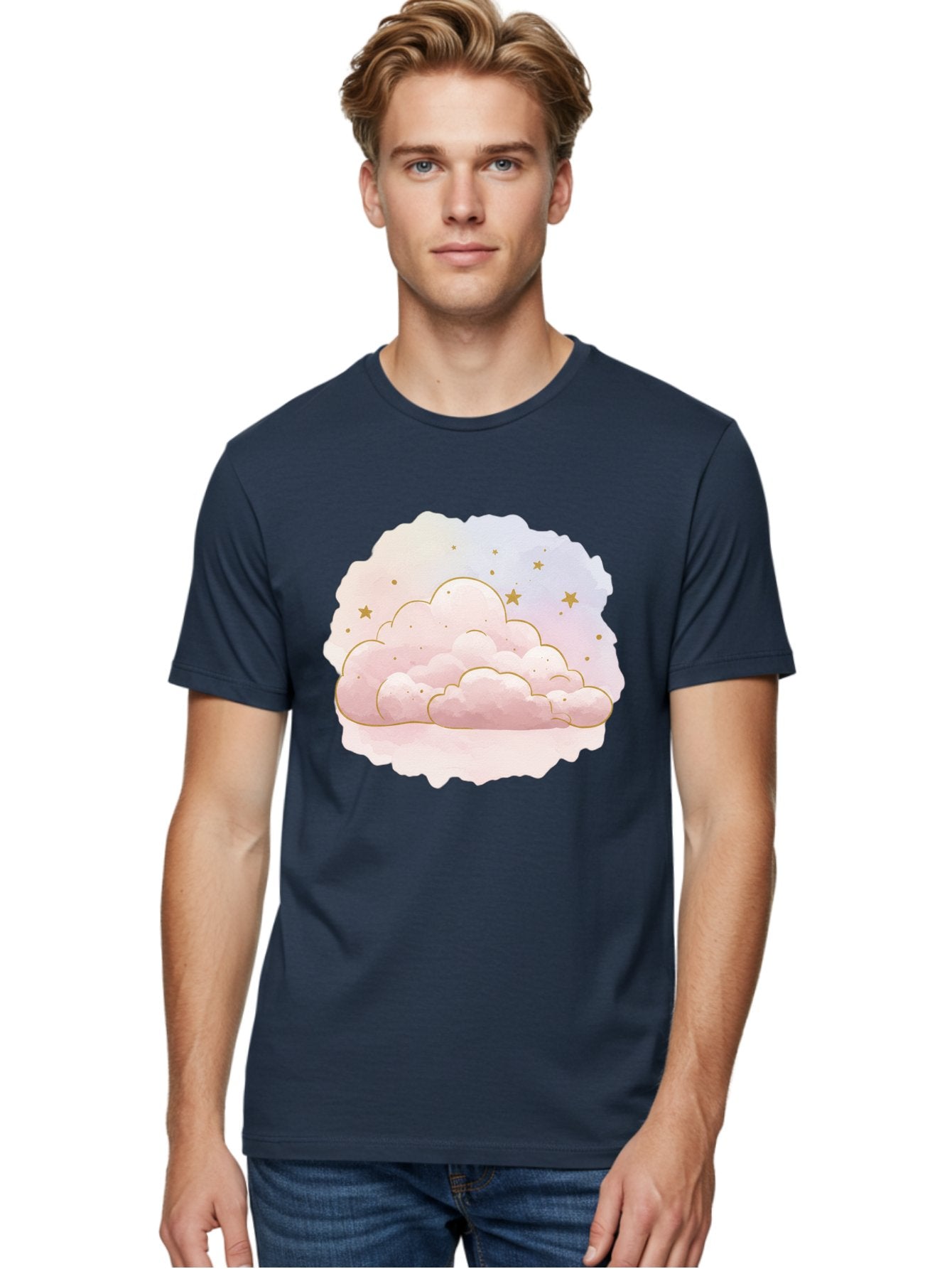 Pink-Clouds-Stars Men'S Graphic Tee, 100% Cotton, Comfortable Casual Summer Wear, Machine Washable, Vintage Camera, Old Camera, Antique Camera, Black Camera, Classic Photography, Photography Equipment, Nostalgic Device, Film Camera, Camera Art Bal092 24