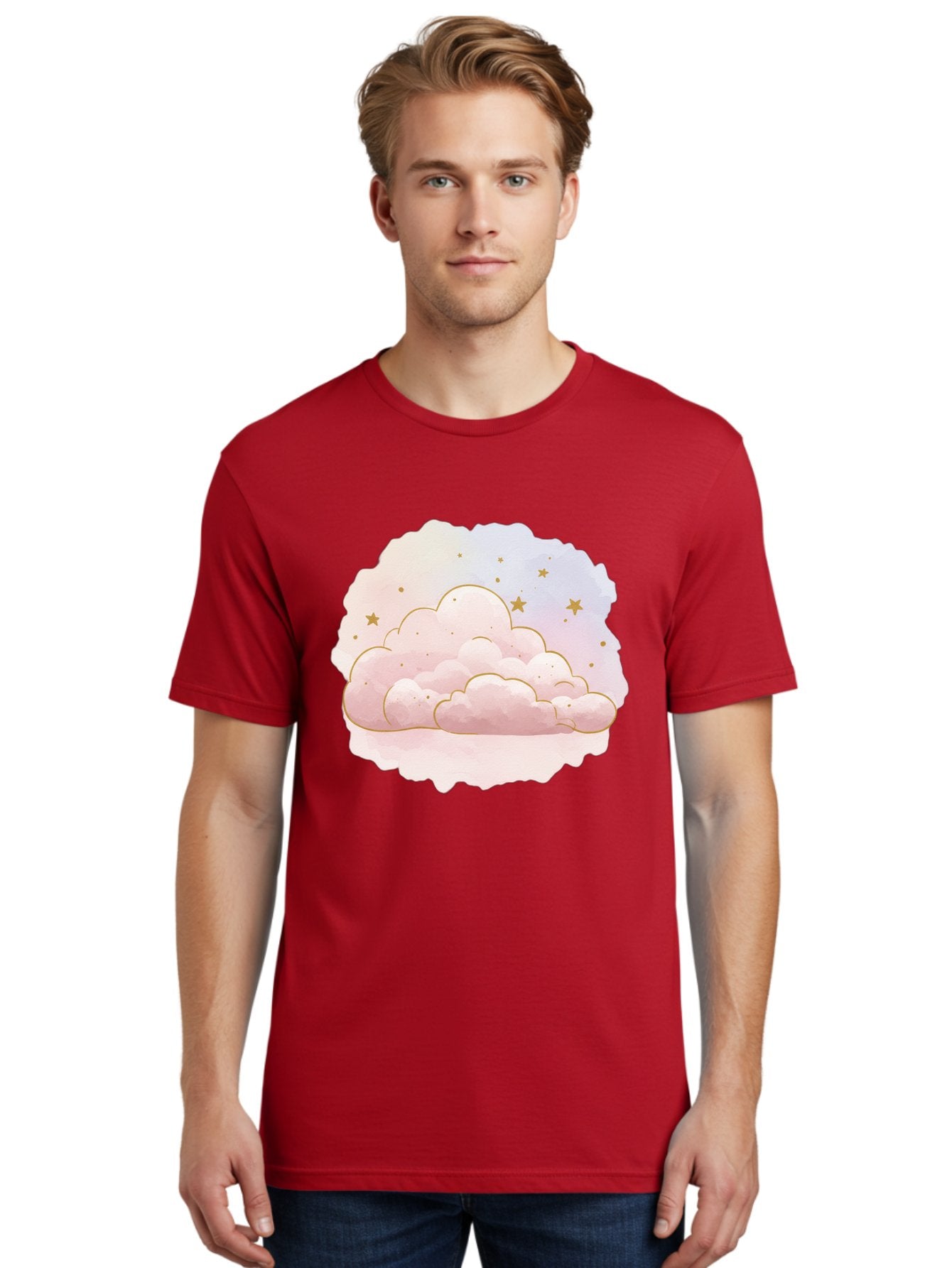 Pink-Clouds-Stars Men'S Graphic Tee, 100% Cotton, Comfortable Casual Summer Wear, Machine Washable, Vintage Camera, Old Camera, Antique Camera, Black Camera, Classic Photography, Photography Equipment, Nostalgic Device, Film Camera, Camera Art Bal092 25