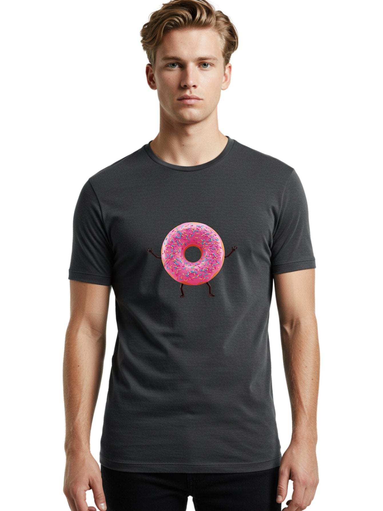 Pink-Donut Men'S Graphic Tee, 100% Cotton, Comfortable Casual Summer Wear, Machine Washable, Vintage Camera, Old Camera, Antique Camera, Black Camera, Classic Photography, Photography Equipment, Nostalgic Device, Film Camera, Camera Art Bal100 18