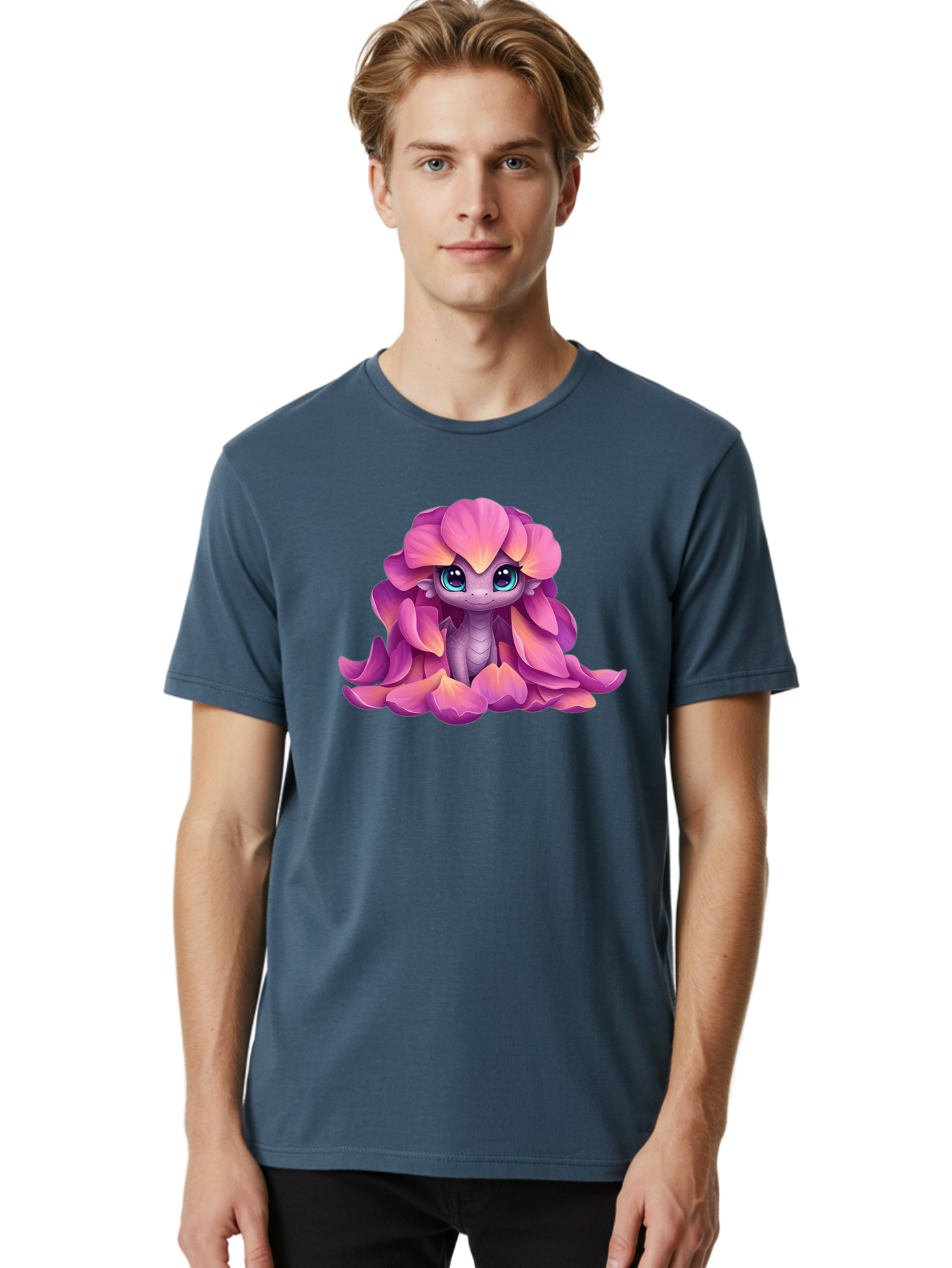 Pink-Flower-Dragon Men'S Graphic Tee, 100% Cotton, Comfortable Casual Summer Wear, Machine Washable, Vintage Camera, Old Camera, Antique Camera, Black Camera, Classic Photography, Photography Equipment, Nostalgic Device, Film Camera, Bal124 21