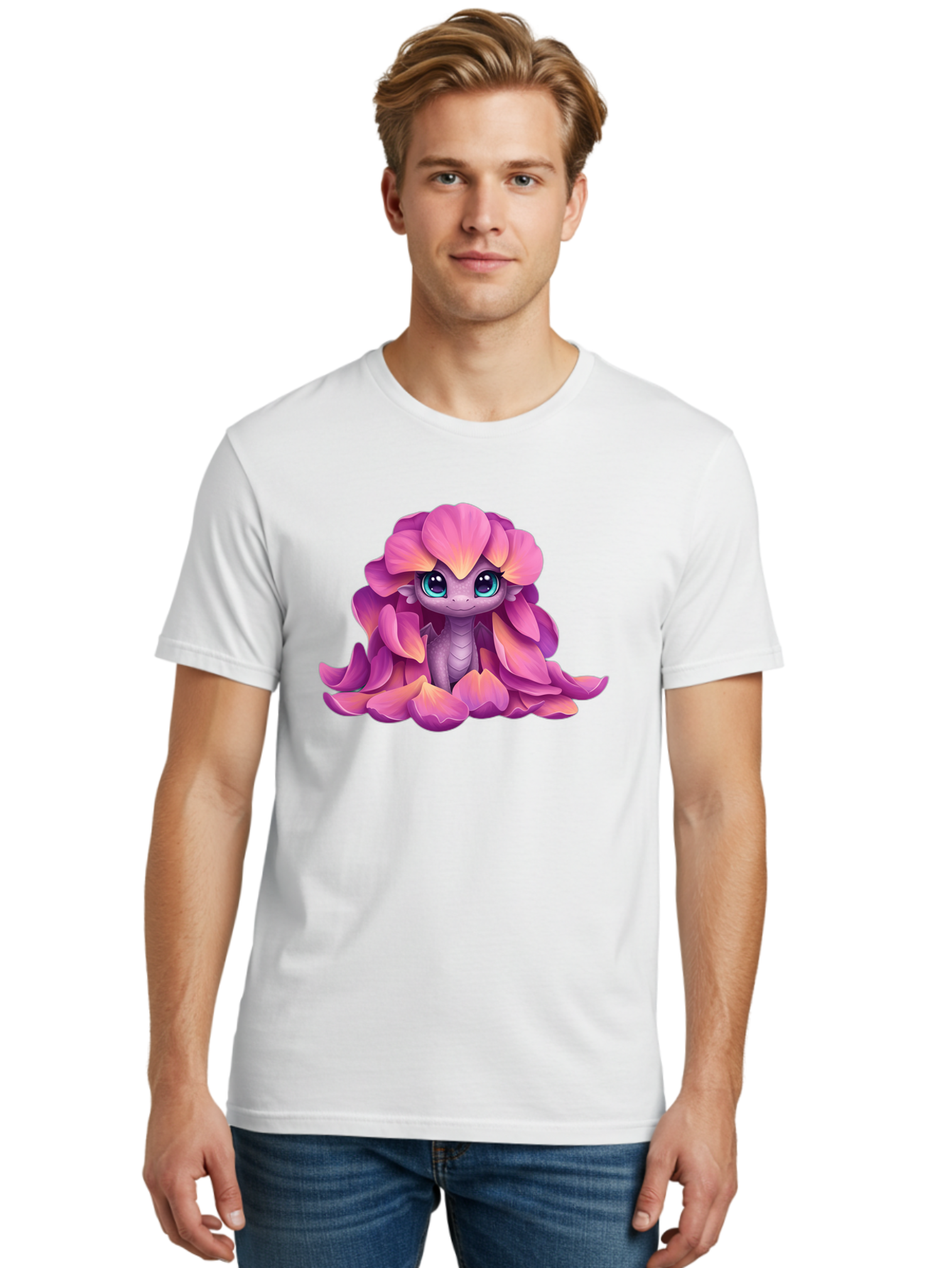 Pink-Flower-Dragon Men'S Graphic Tee, 100% Cotton, Comfortable Casual Summer Wear, Machine Washable, Vintage Camera, Old Camera, Antique Camera, Black Camera, Classic Photography, Photography Equipment, Nostalgic Device, Film Camera, Bal124 18