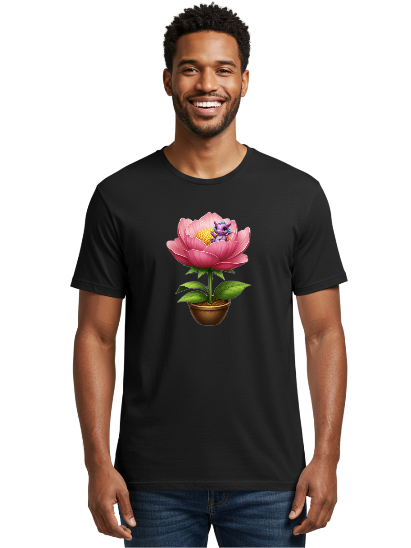 Pink-Flower-With-Purple-Dragon Men'S Graphic Tee, 100% Cotton, Comfortable Casual Summer Wear, Machine Washable, Vintage Camera, Old Camera, Antique Camera, Black Camera, Classic Photography, Photography Equipment, Nostalgic Device, Bal125 29