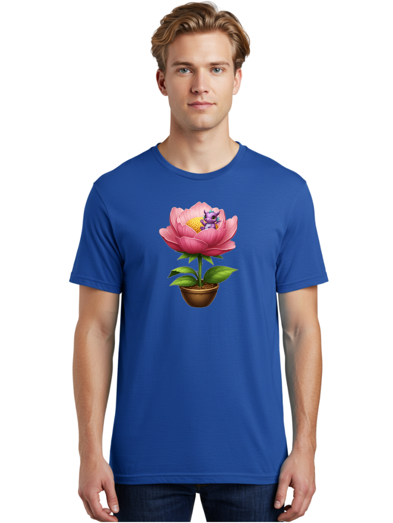 Pink-Flower-With-Purple-Dragon Men'S Graphic Tee, 100% Cotton, Comfortable Casual Summer Wear, Machine Washable, Vintage Camera, Old Camera, Antique Camera, Black Camera, Classic Photography, Photography Equipment, Nostalgic Device, Bal125 17