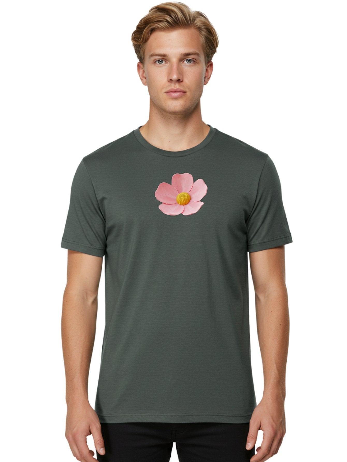 Pink-Flower Men'S Graphic Tee, 100% Cotton, Comfortable Casual Summer Wear, Machine Washable, Vintage Camera, Old Camera, Antique Camera, Black Camera, Classic Photography, Photography Equipment, Nostalgic Device, Film Camera, Camera Art Bal126 26