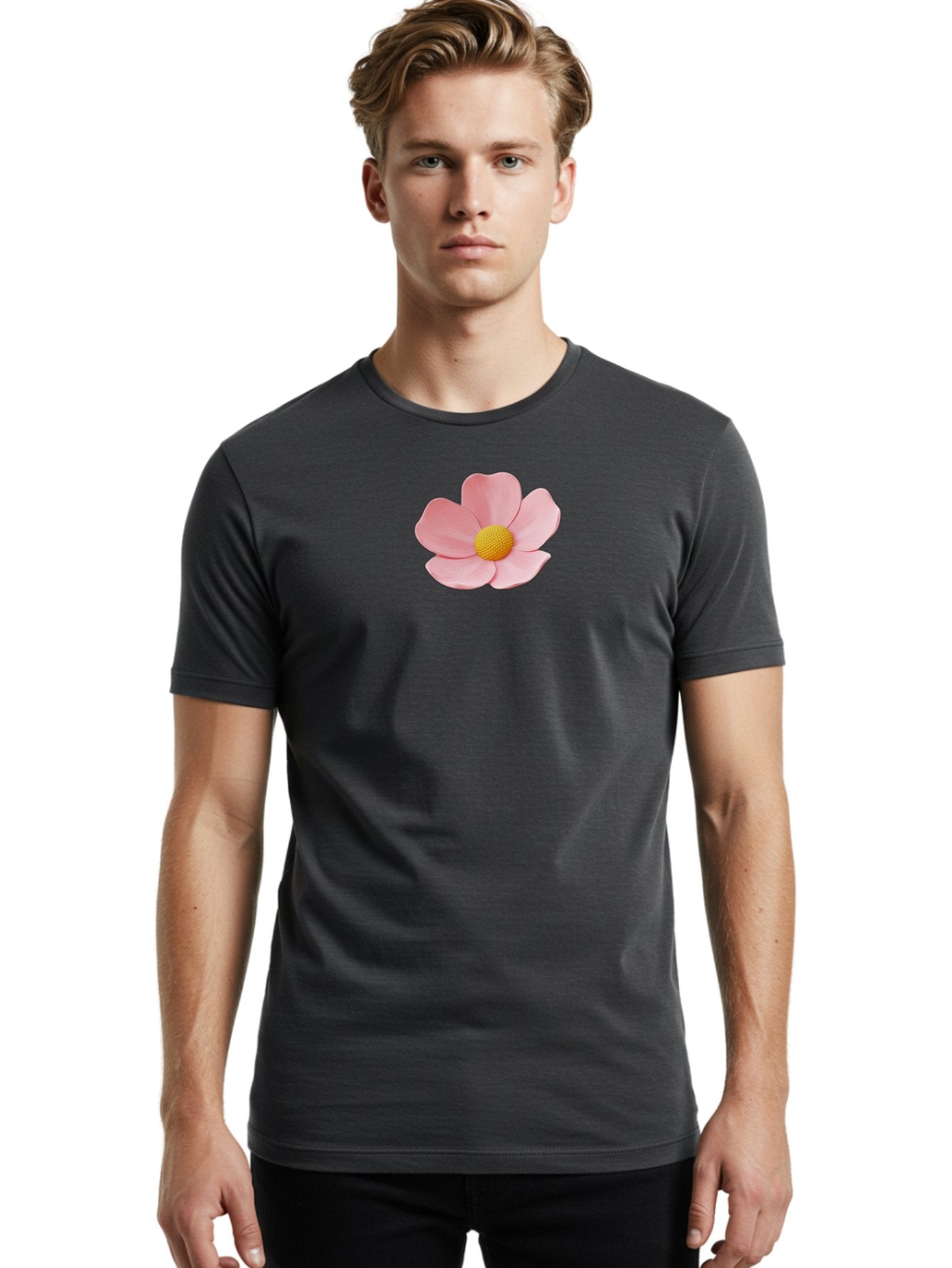 Pink-Flower Men'S Graphic Tee, 100% Cotton, Comfortable Casual Summer Wear, Machine Washable, Vintage Camera, Old Camera, Antique Camera, Black Camera, Classic Photography, Photography Equipment, Nostalgic Device, Film Camera, Camera Art Bal126 19