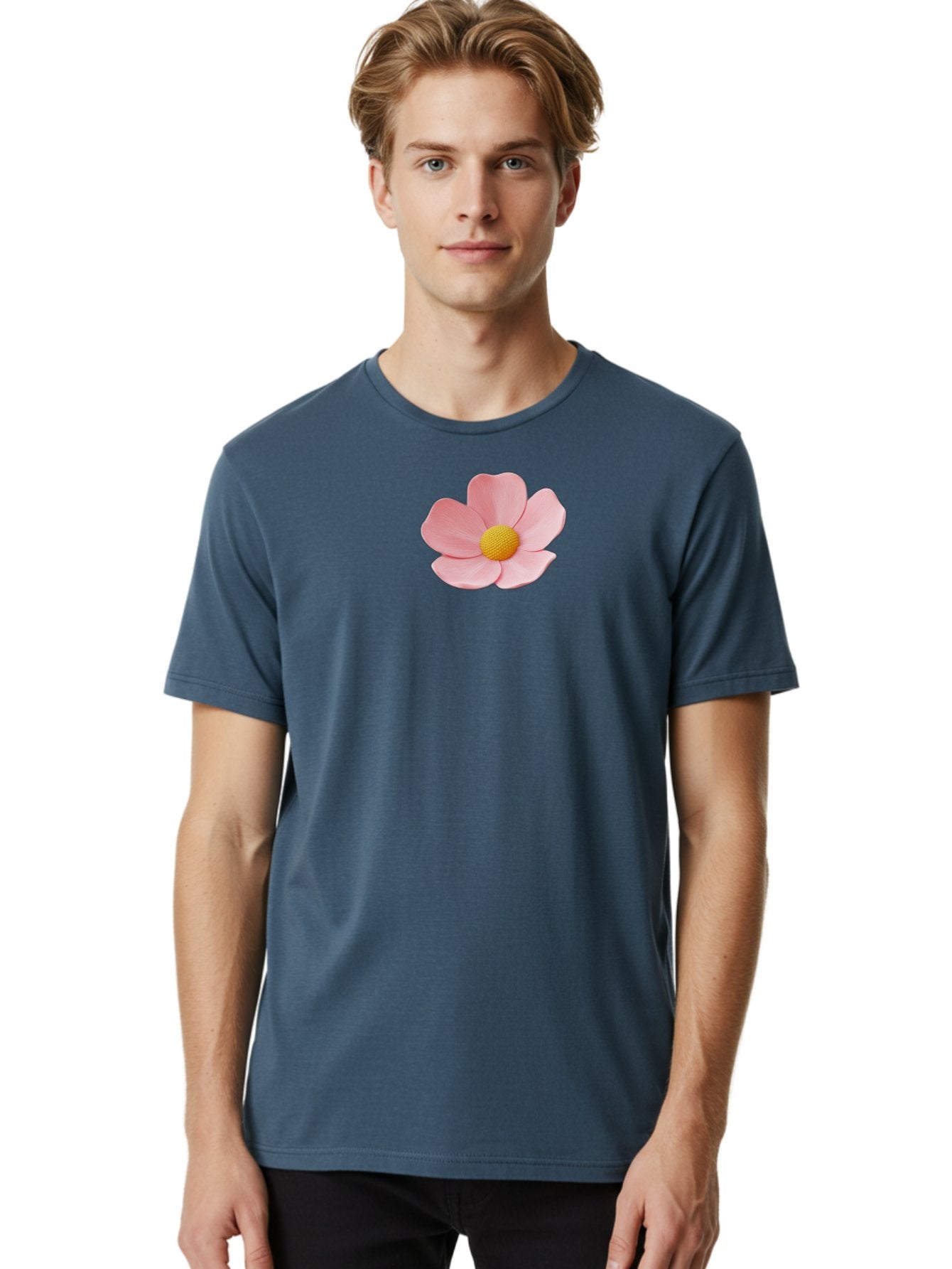 Pink-Flower Men'S Graphic Tee, 100% Cotton, Comfortable Casual Summer Wear, Machine Washable, Vintage Camera, Old Camera, Antique Camera, Black Camera, Classic Photography, Photography Equipment, Nostalgic Device, Film Camera, Camera Art Bal126 17