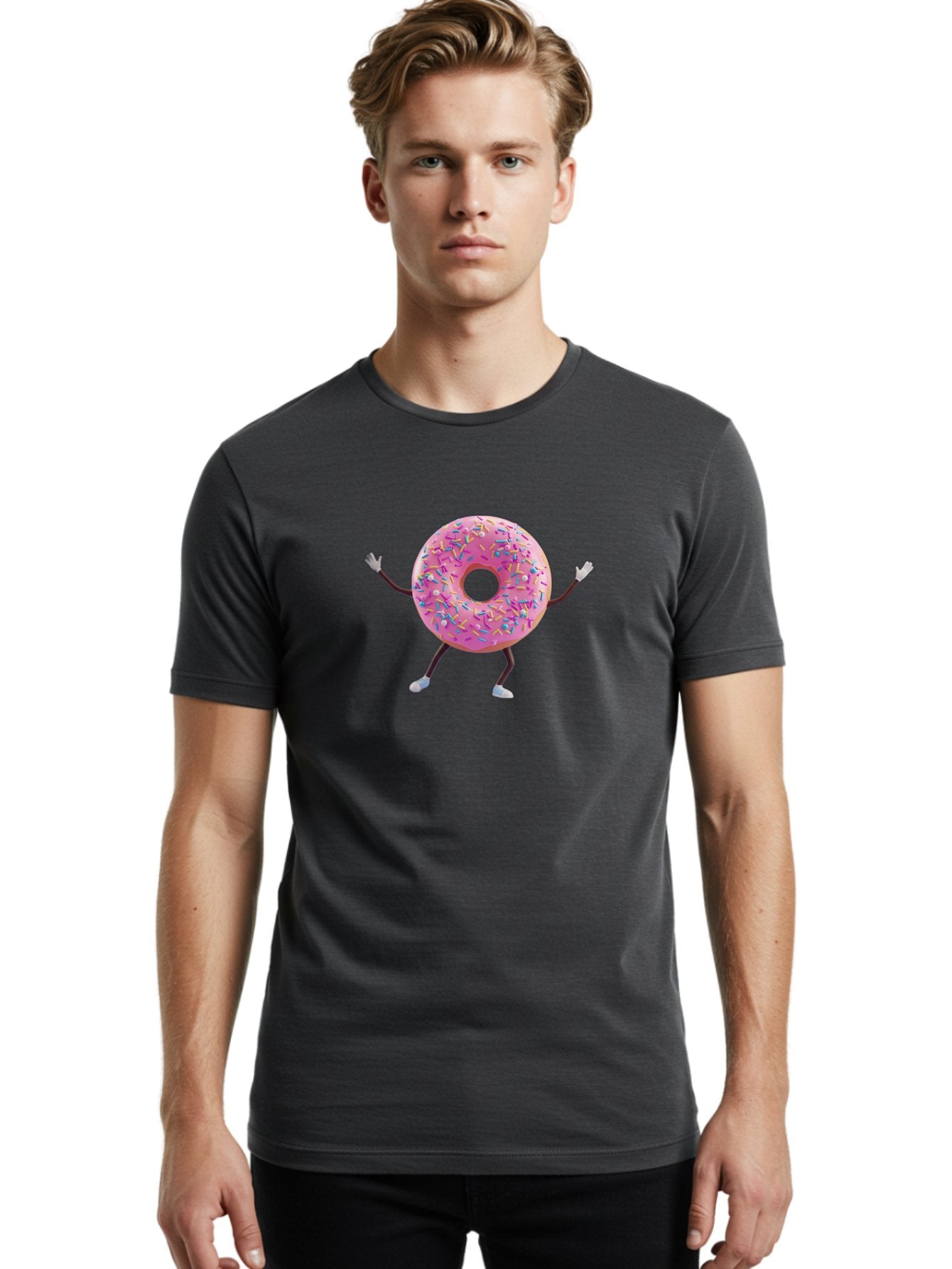 Pink-Frosting-Donut Men'S Graphic Tee, 100% Cotton, Comfortable Casual Summer Wear, Machine Washable, Vintage Camera, Old Camera, Antique Camera, Black Camera, Classic Photography, Photography Equipment, Nostalgic Device, Film Camera, Bal127 29