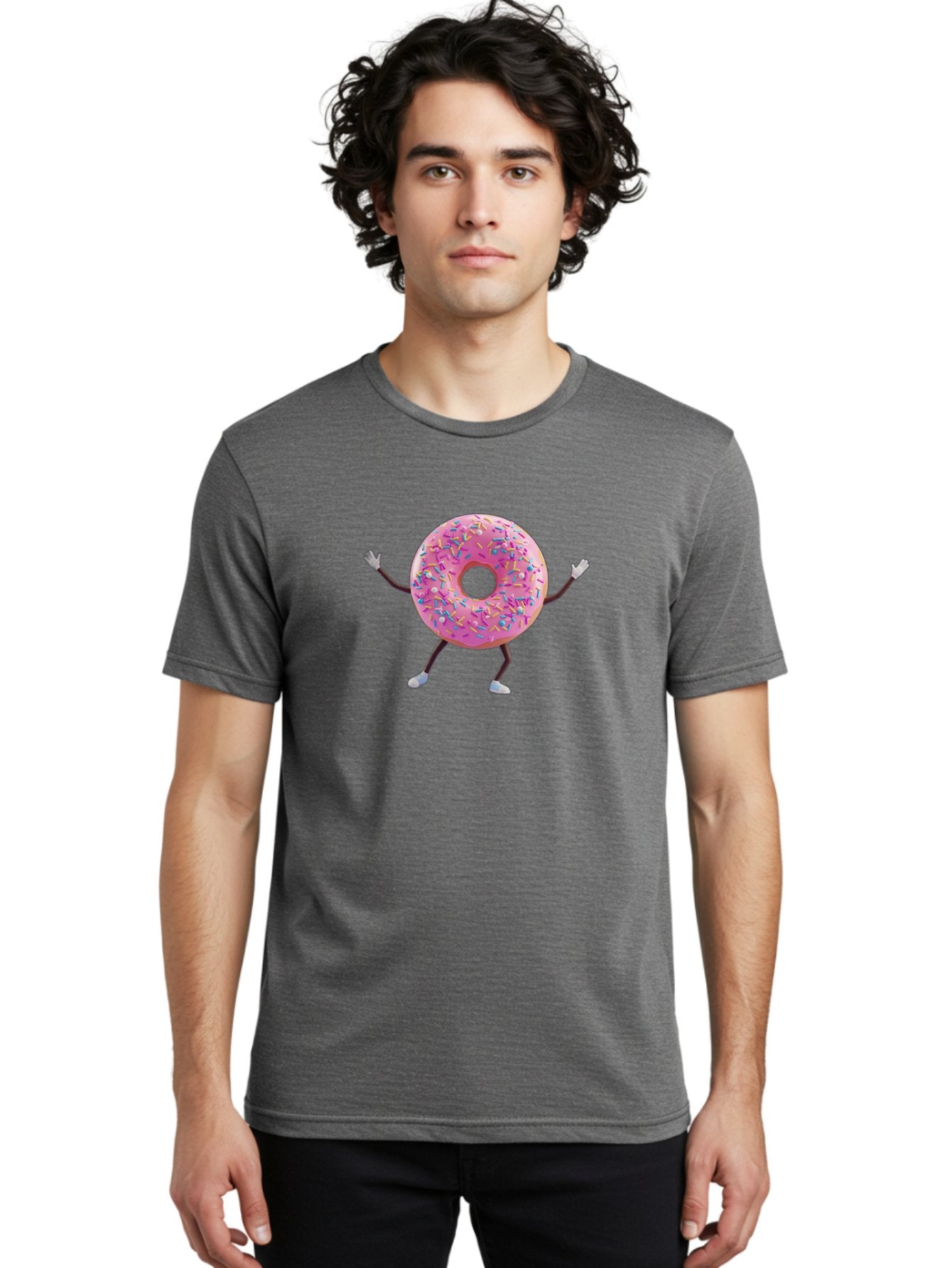 Pink-Frosting-Donut Men'S Graphic Tee, 100% Cotton, Comfortable Casual Summer Wear, Machine Washable, Vintage Camera, Old Camera, Antique Camera, Black Camera, Classic Photography, Photography Equipment, Nostalgic Device, Film Camera, Bal127 27