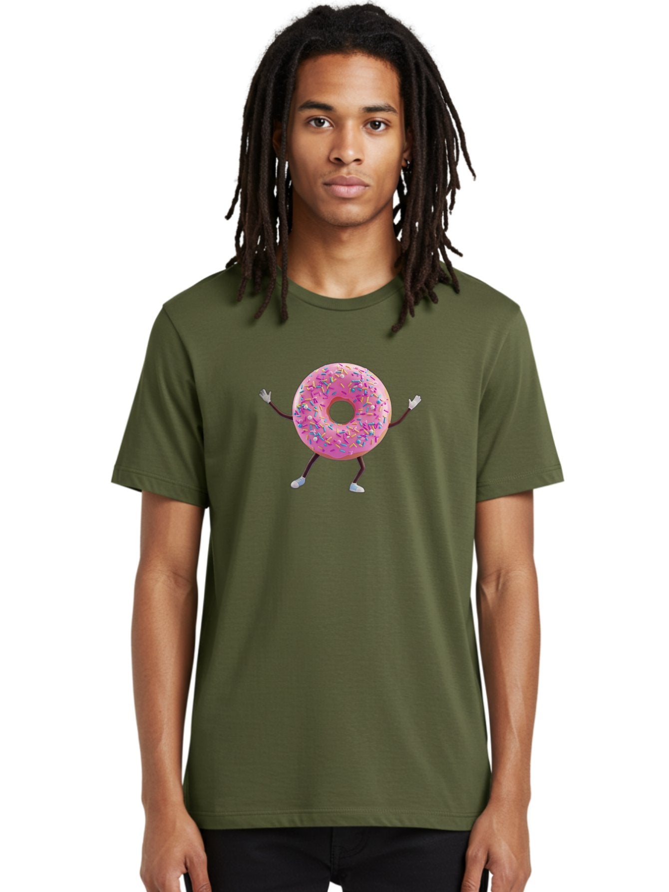 Pink-Frosting-Donut Men'S Graphic Tee, 100% Cotton, Comfortable Casual Summer Wear, Machine Washable, Vintage Camera, Old Camera, Antique Camera, Black Camera, Classic Photography, Photography Equipment, Nostalgic Device, Film Camera, Bal127 21