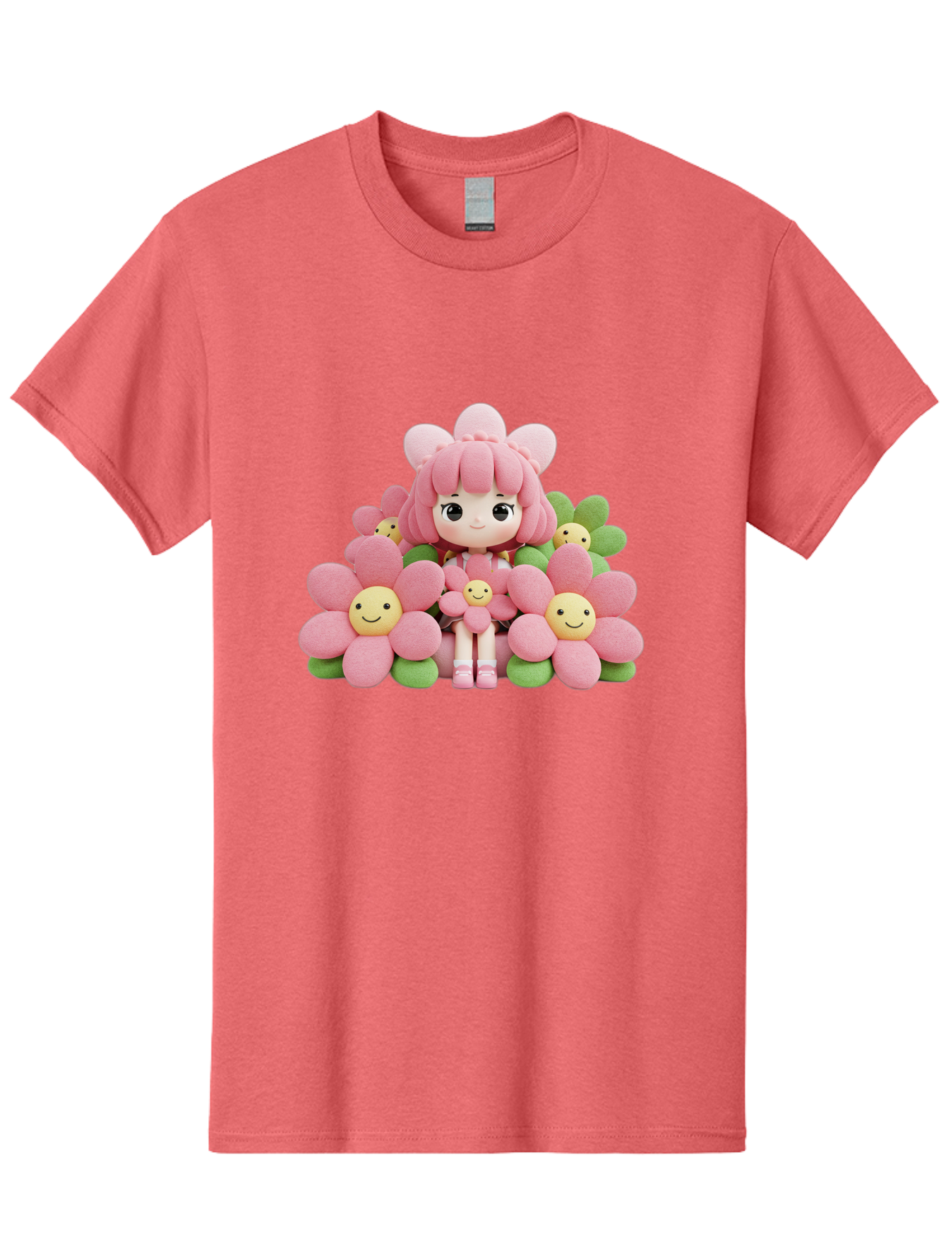 Pink-Haired-Doll-In-Flowers Men'S Graphic Tee, 100% Cotton, Comfortable Casual Summer Wear, Machine Washable, Vintage Camera, Old Camera, Antique Camera, Black Camera, Classic Photography, Photography Equipment, Nostalgic Device, Film Camera, Bal130