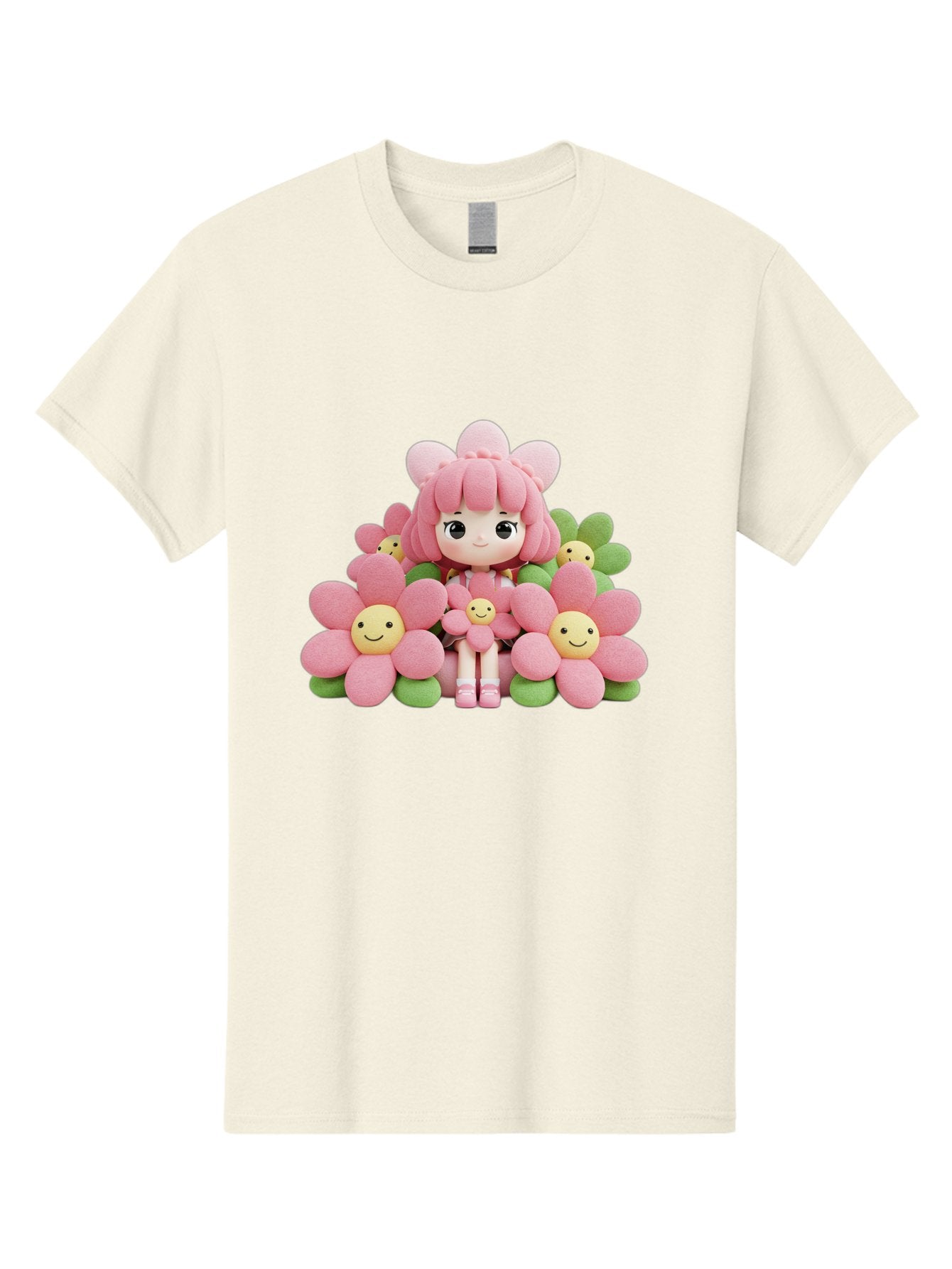 Pink-Haired-Doll-In-Flowers Men'S Graphic Tee, 100% Cotton, Comfortable Casual Summer Wear, Machine Washable, Vintage Camera, Old Camera, Antique Camera, Black Camera, Classic Photography, Photography Equipment, Nostalgic Device, Film Camera, Bal130 4