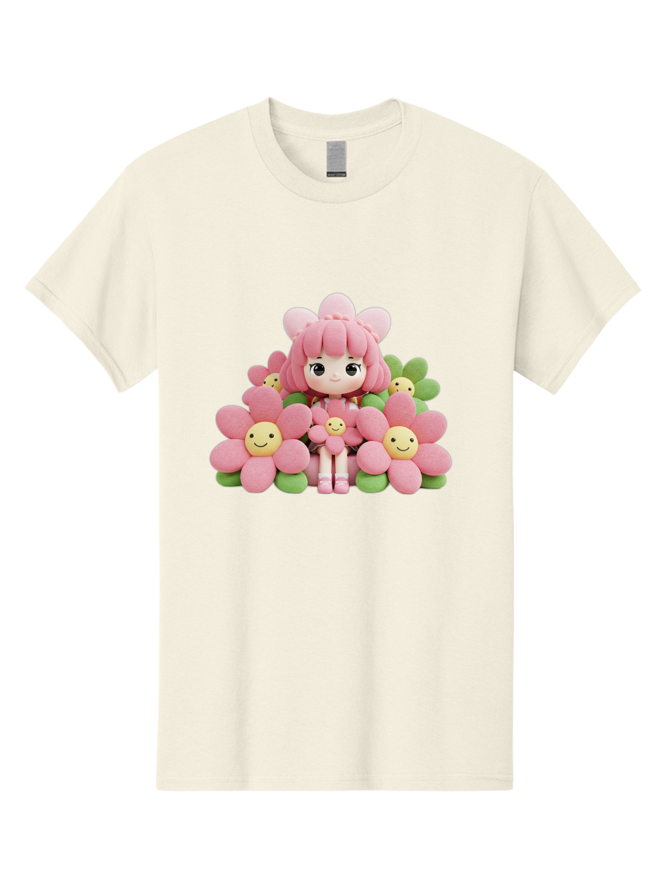 Pink-Haired-Doll-In-Flowers Men'S Graphic Tee, 100% Cotton, Comfortable Casual Summer Wear, Machine Washable, Vintage Camera, Old Camera, Antique Camera, Black Camera, Classic Photography, Photography Equipment, Nostalgic Device, Film Camera, Bal130 12