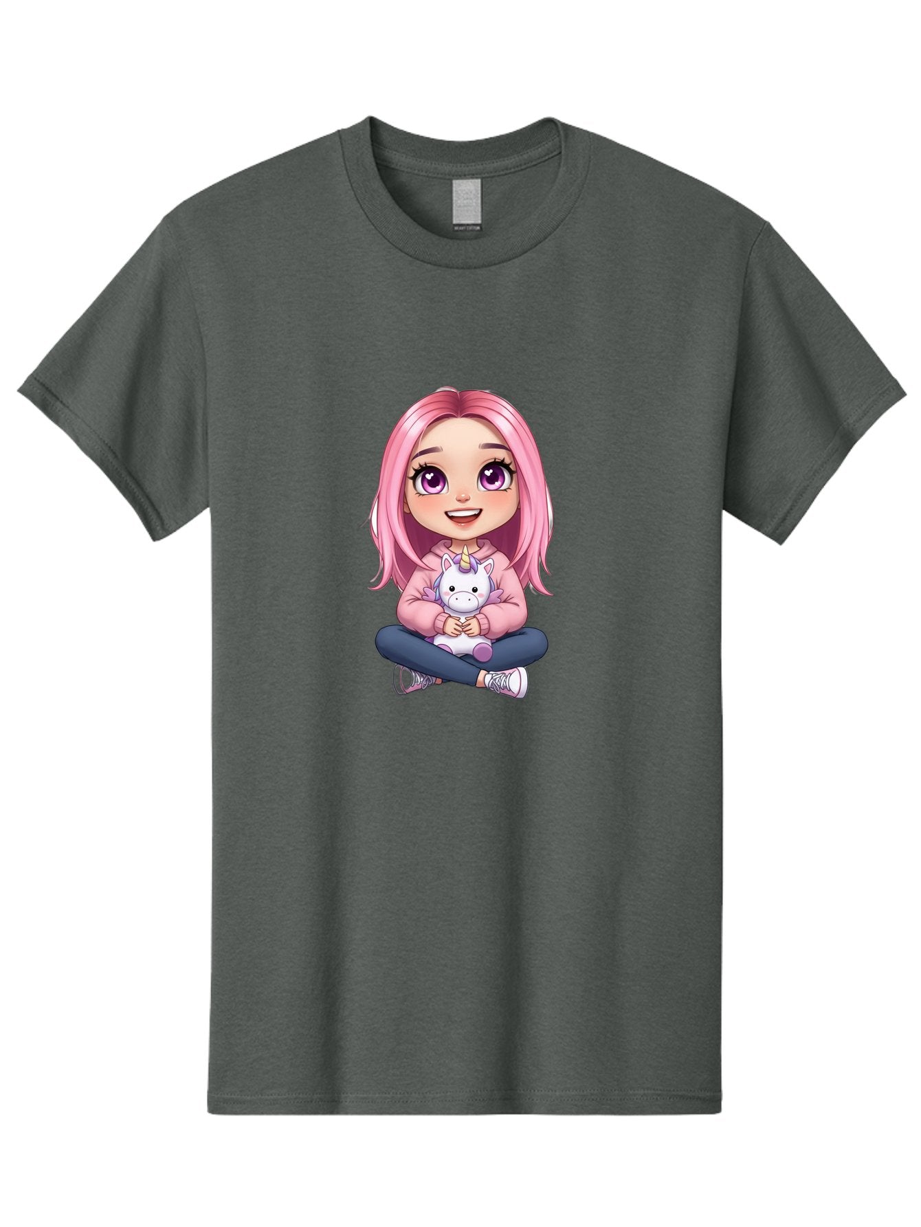 Pink-Haired-Girl-With-Unicorn Men'S Graphic Tee, 100% Cotton, Comfortable Casual Summer Wear, Machine Washable, Vintage Camera, Old Camera, Antique Camera, Black Camera, Classic Photography, Photography Equipment, Nostalgic Device, Bal131 7
